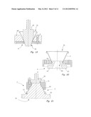 Method for fabricating a funnel, tool for carrying out said method,     funnel, and receptacle containing a funnel diagram and image