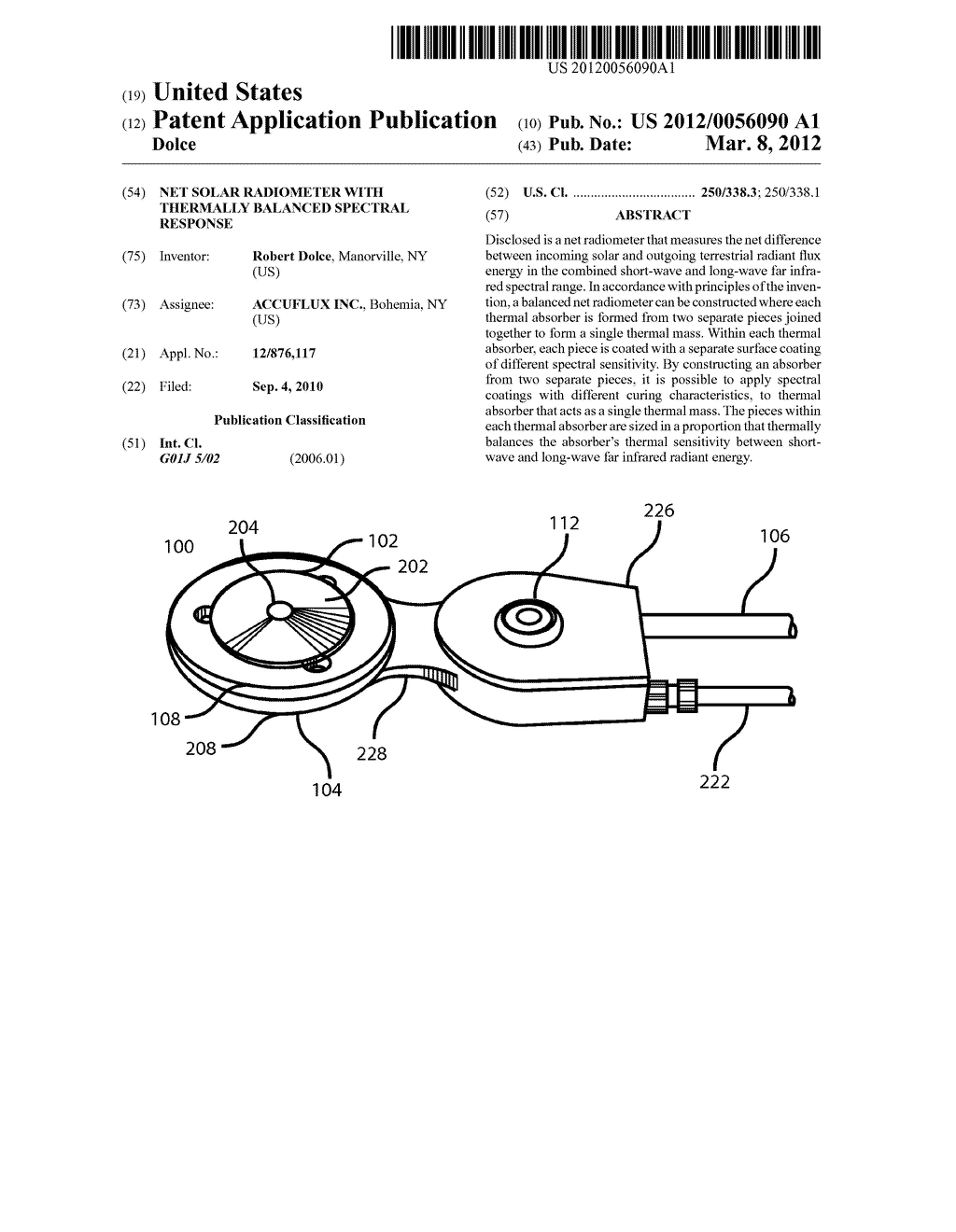 Net Solar Radiometer with Thermally Balanced Spectral Response - diagram, schematic, and image 01