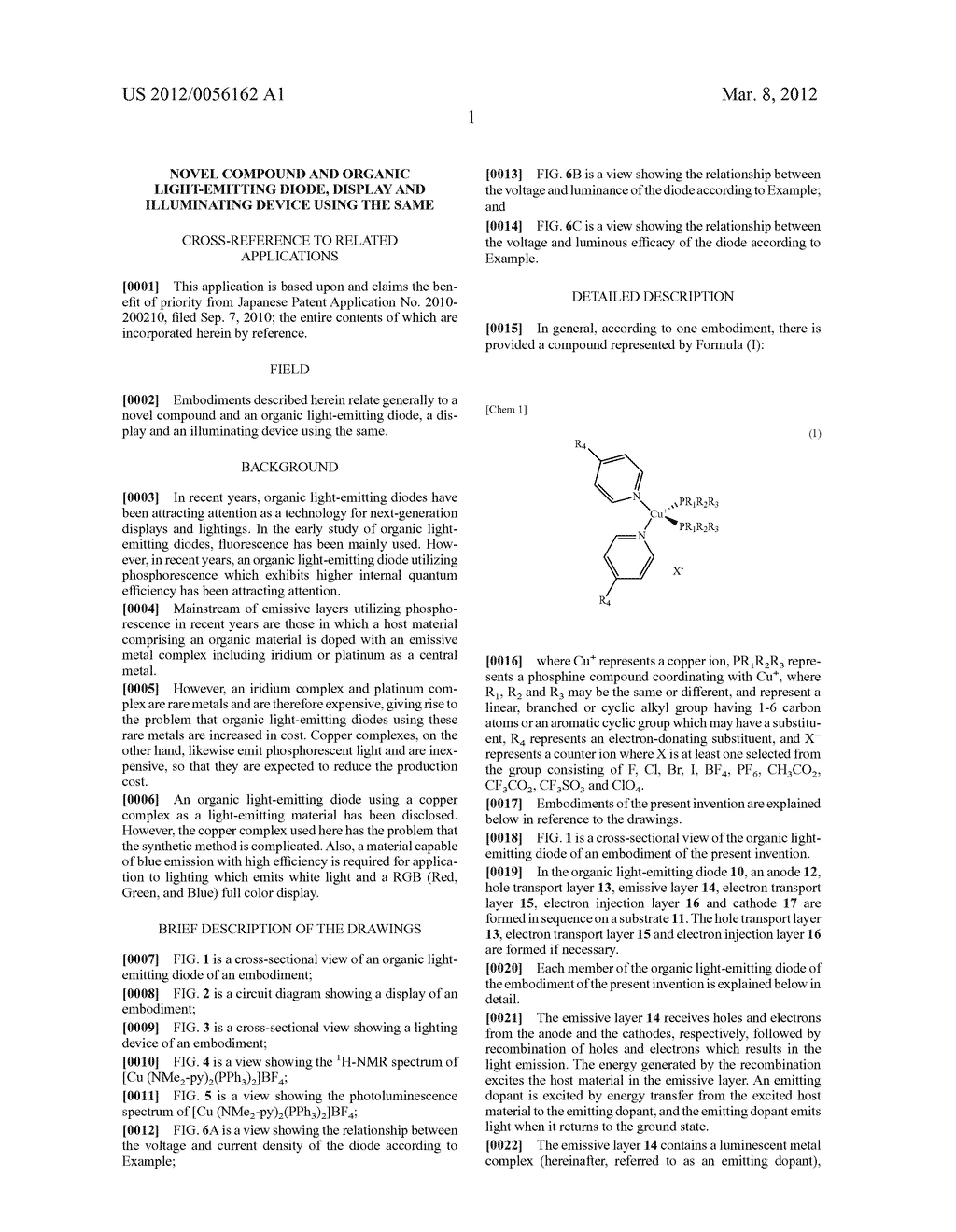 NOVEL COMPOUND AND ORGANIC LIGHT-EMITTING DIODE, DISPLAY AND ILLUMINATING     DEVICE USING THE SAME - diagram, schematic, and image 06