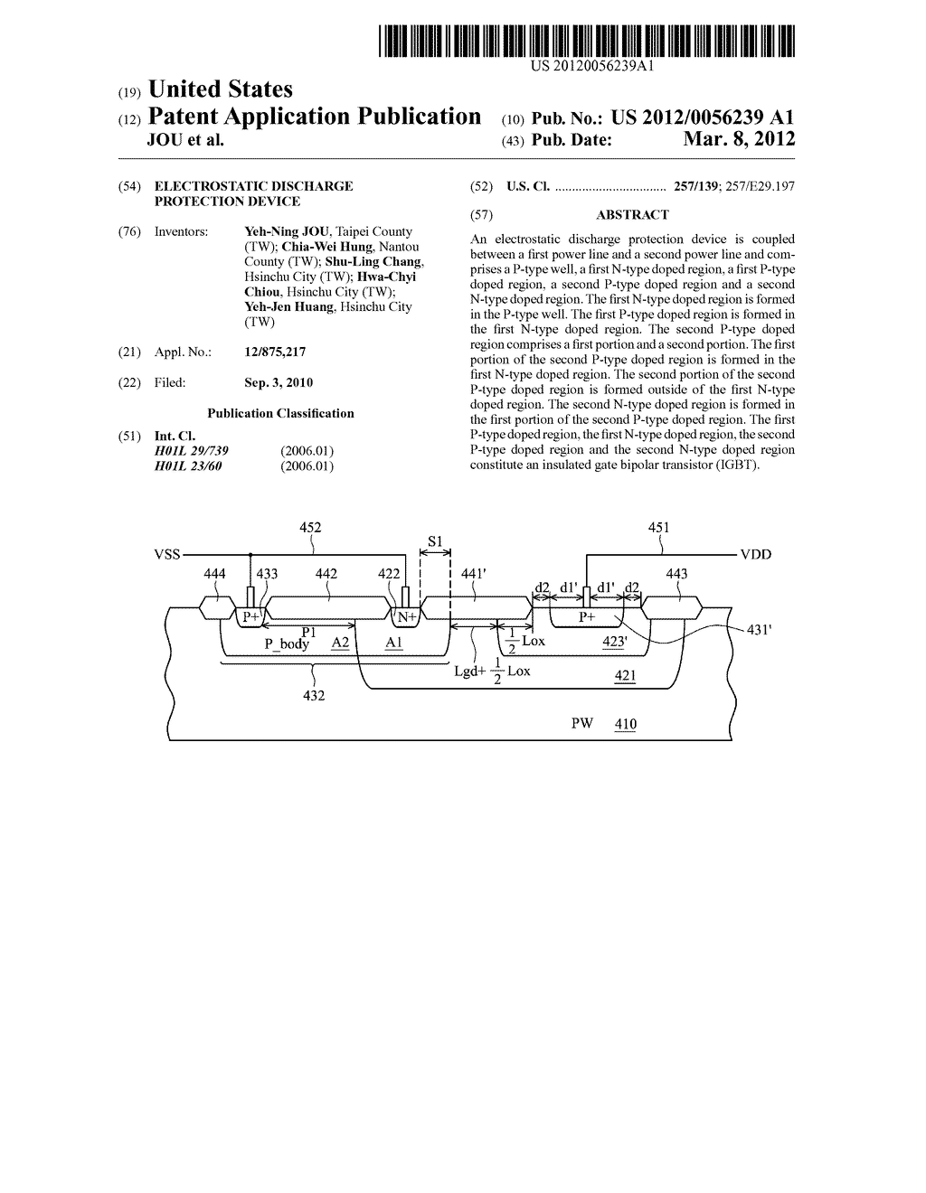 ELECTROSTATIC DISCHARGE PROTECTION DEVICE - diagram, schematic, and image 01