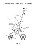 FOLDABLE STROLLER FRAME WITH AN AUTO-EXTENDING WHEEL DISTANCE ADJUSTMENT diagram and image