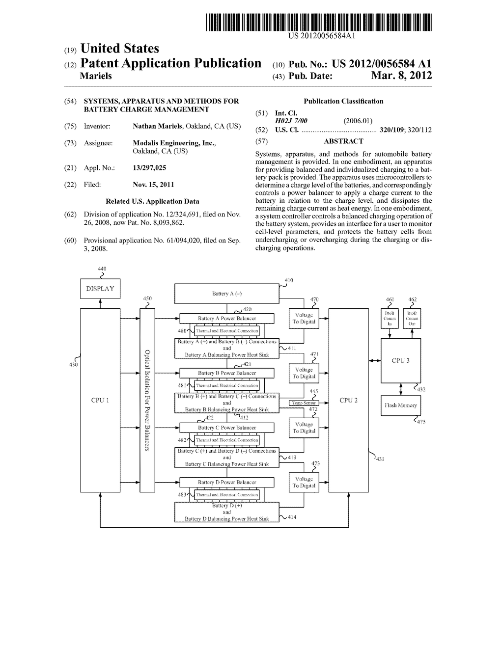 SYSTEMS, APPARATUS AND METHODS FOR BATTERY CHARGE MANAGEMENT - diagram, schematic, and image 01