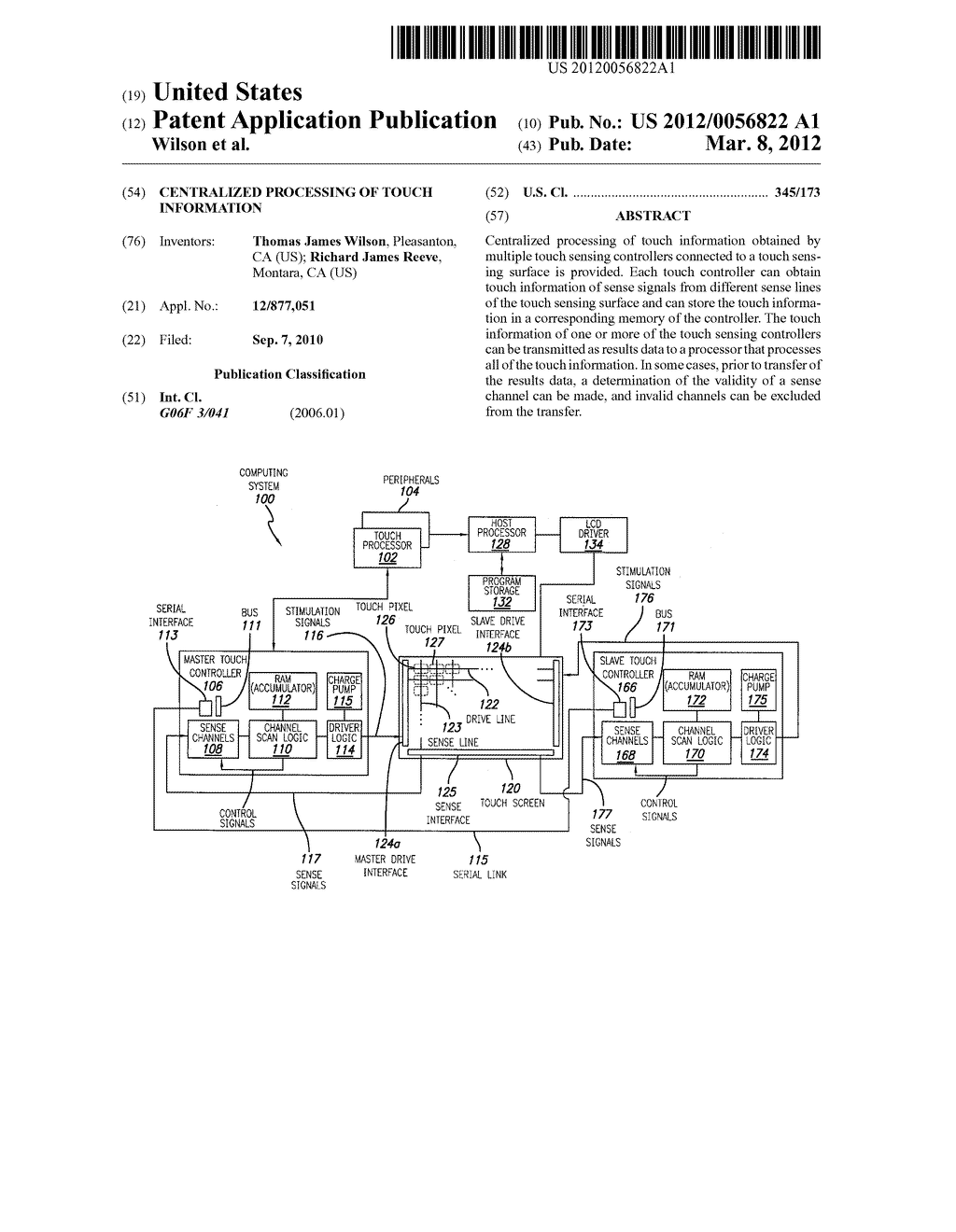 CENTRALIZED PROCESSING OF TOUCH INFORMATION - diagram, schematic, and image 01