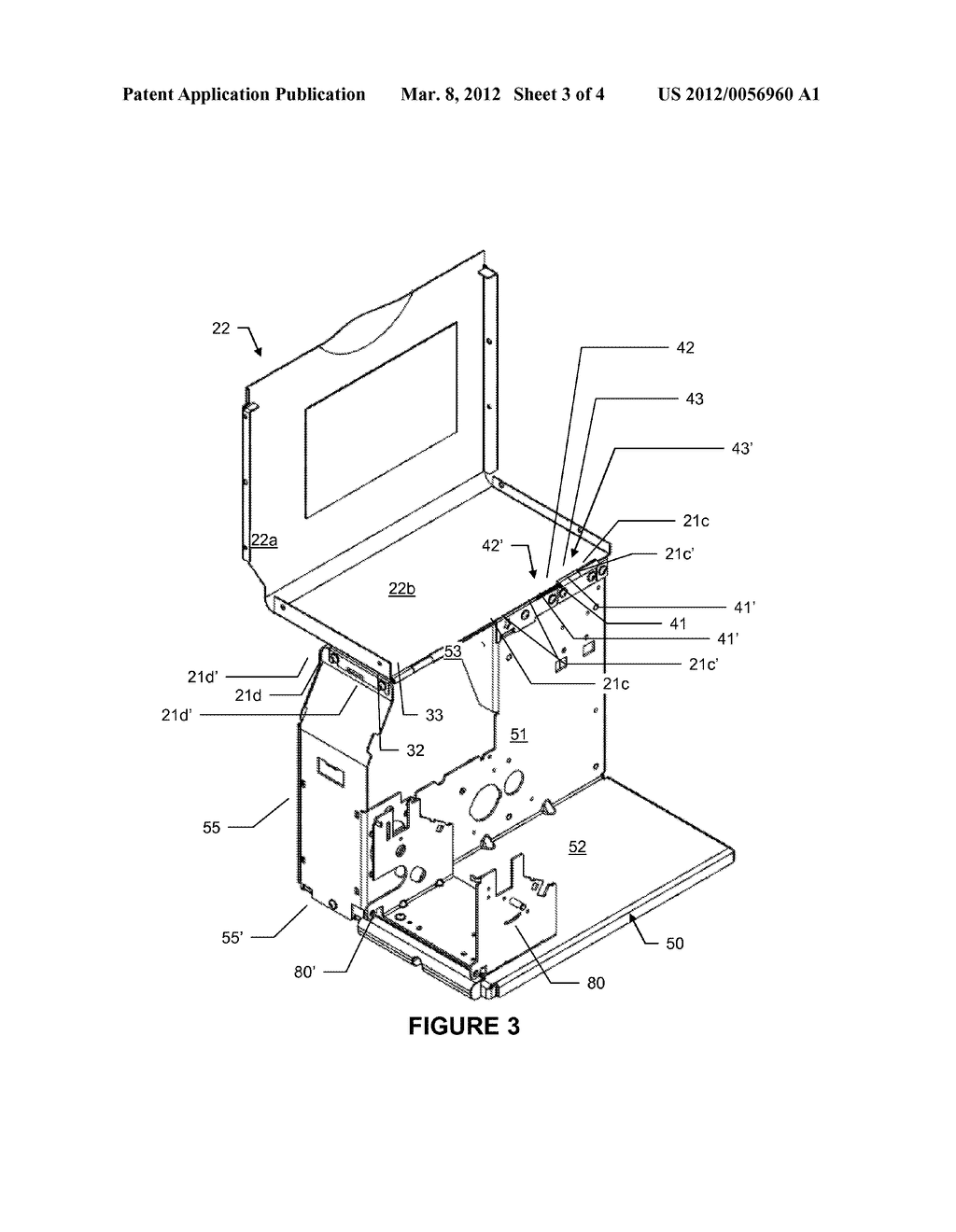 Two-Piece Hinged Housing and Frame for a Printer - diagram, schematic, and image 04