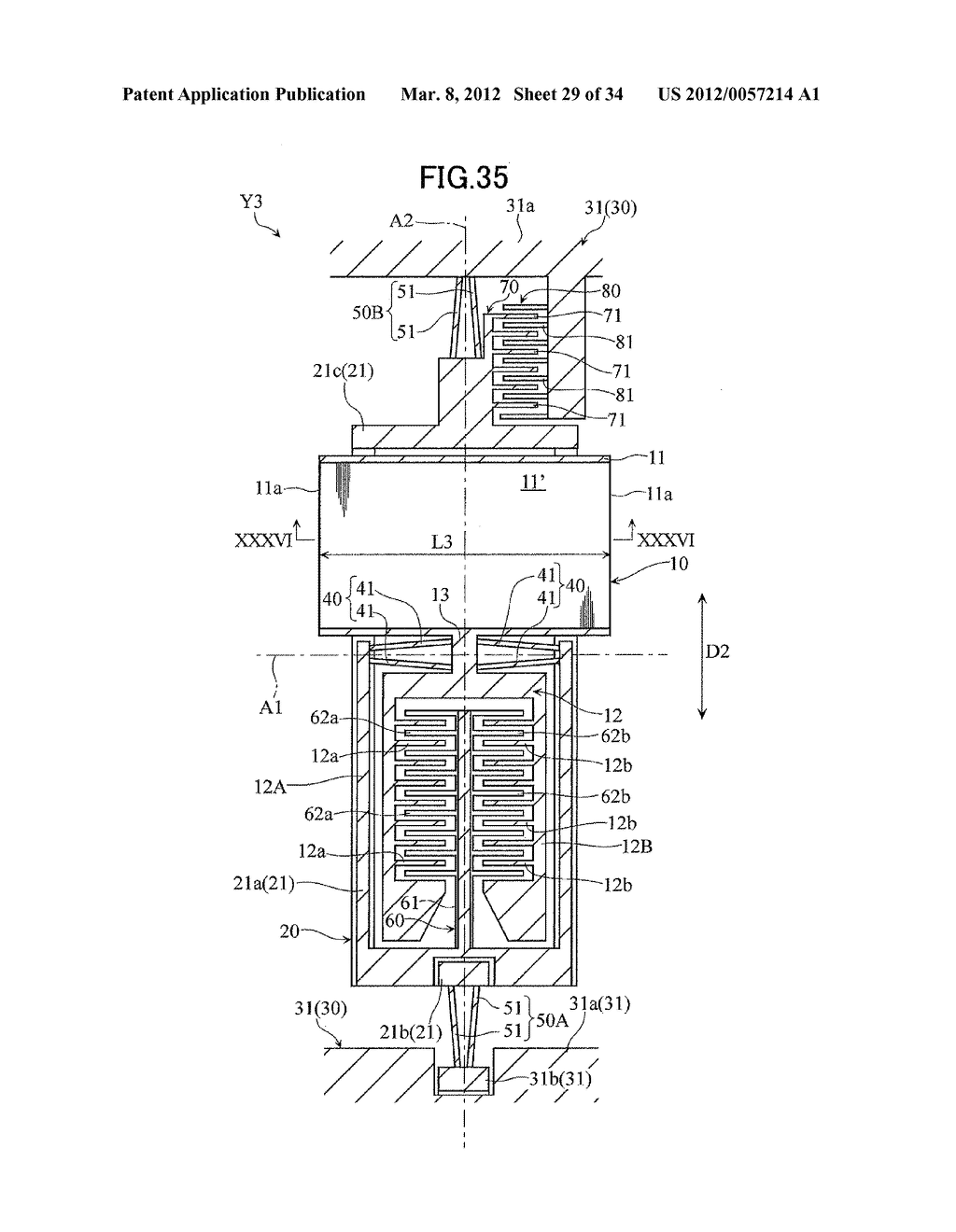 MICRO MOVABLE ELEMENT ARRAY AND A COMMUNICATION APPARATUS - diagram, schematic, and image 30