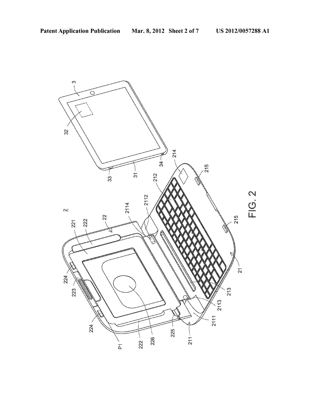 KEYBOARD DEVICE FOR USE WITH TABLET PERSONAL COMPUTER - diagram, schematic, and image 03