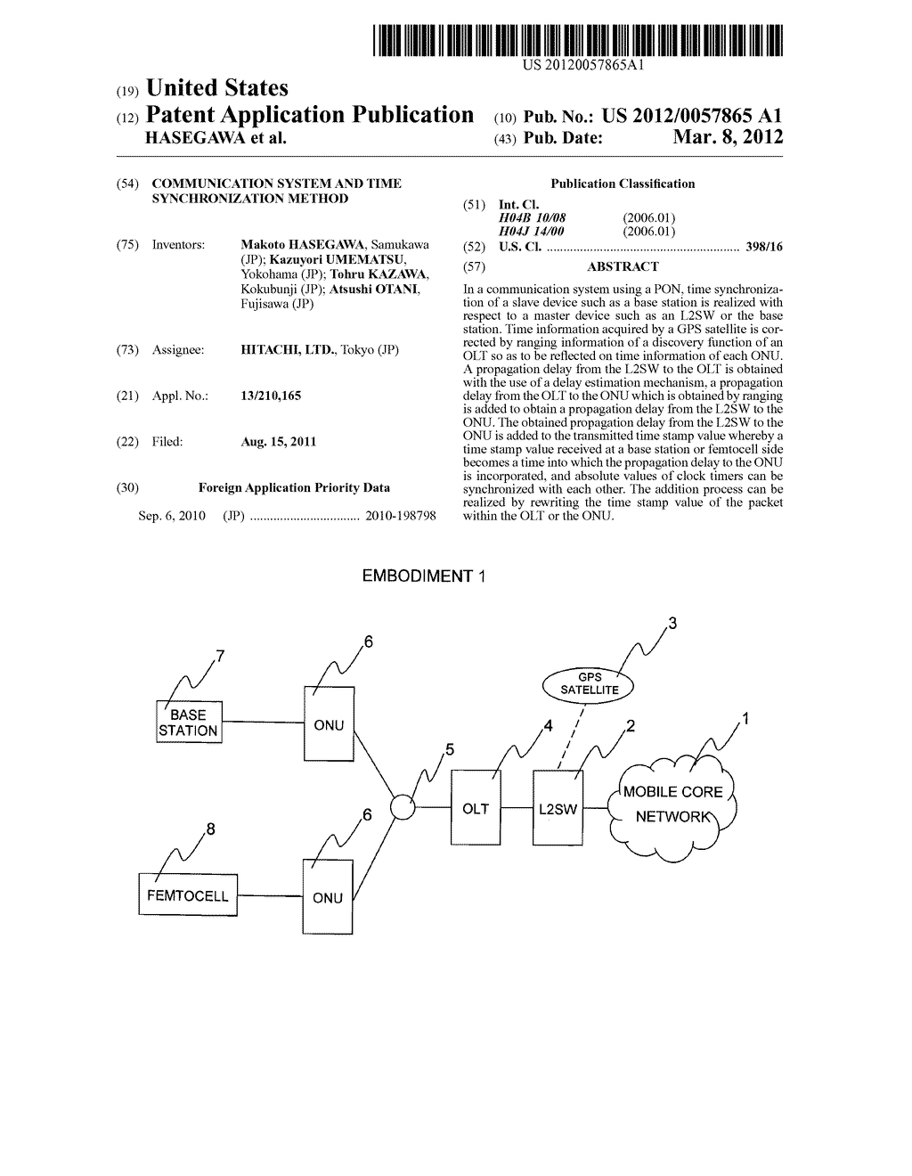 COMMUNICATION SYSTEM AND TIME SYNCHRONIZATION METHOD - diagram, schematic, and image 01