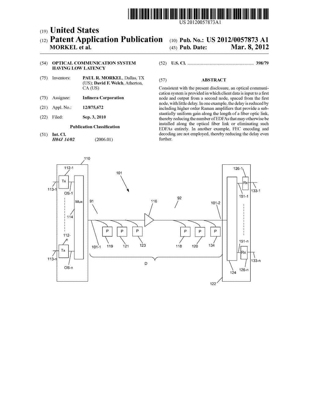 OPTICAL COMMUNICATION SYSTEM HAVING LOW LATENCY - diagram, schematic, and image 01