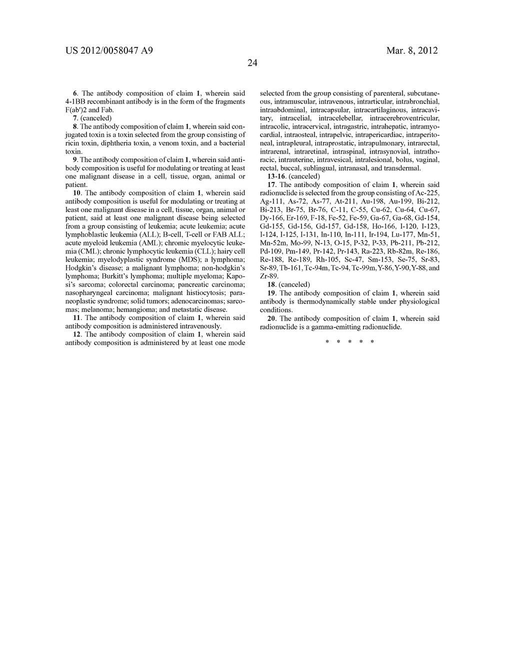 METHOD OF USING AN ANTI-CD137 ANTIBODY AS AN AGENT FOR RADIOIMMUNOTHERAPY     OR RADIOIMMUNODETECTION - diagram, schematic, and image 64