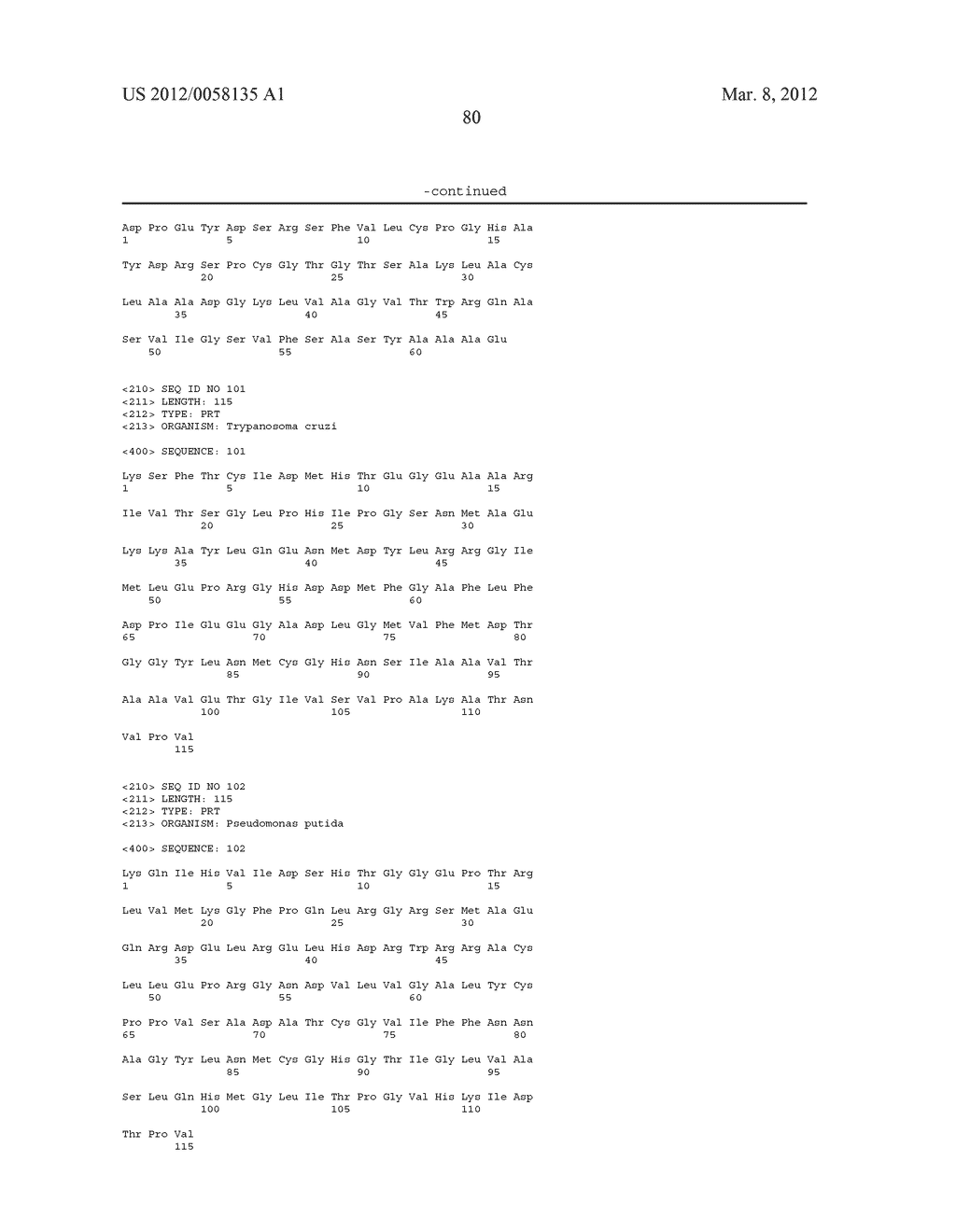 Identification and characterization of racemases, definition of protein     signatures, and a test for detecting D-amino acid and for screening     molecules capable of inhibiting the activity of racemase, especially     proline racemase - diagram, schematic, and image 104