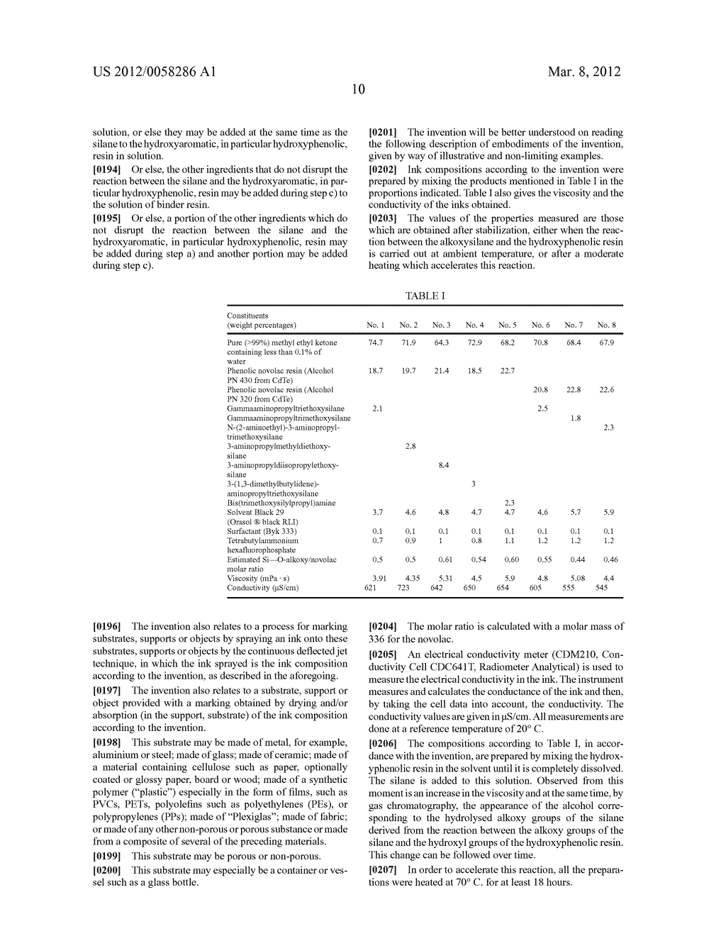 INK COMPOSITION FOR CONTINUOUS DEFLECTED JET PRINTING, ESPECIALLY ON WET     GLASS - diagram, schematic, and image 11