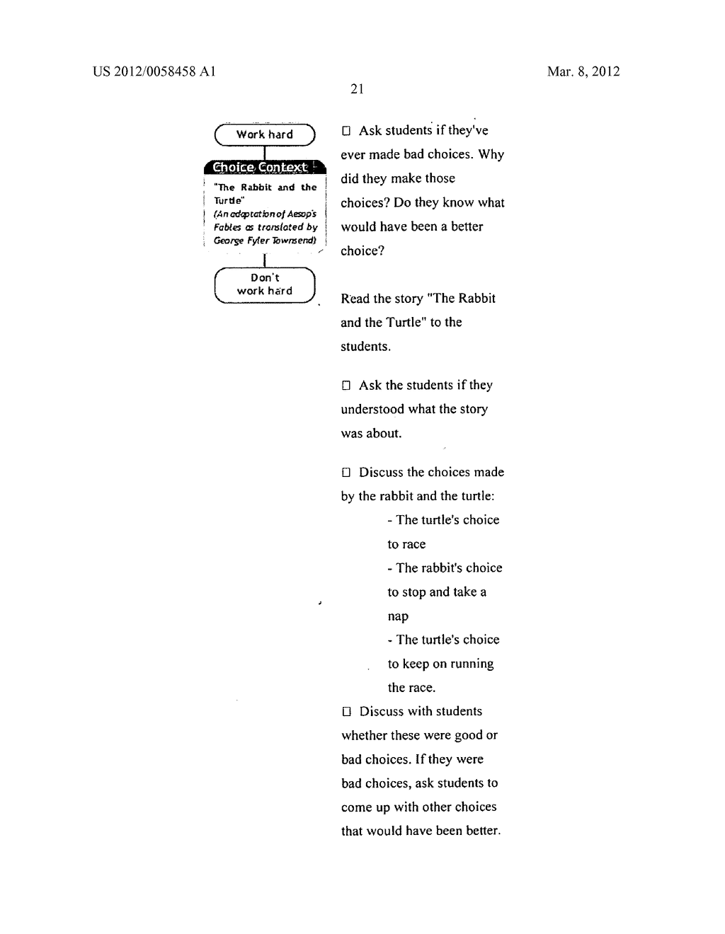 INTERACTIVE METHOD AND SYSTEM FOR TEACHING DECISION MAKING - diagram, schematic, and image 38