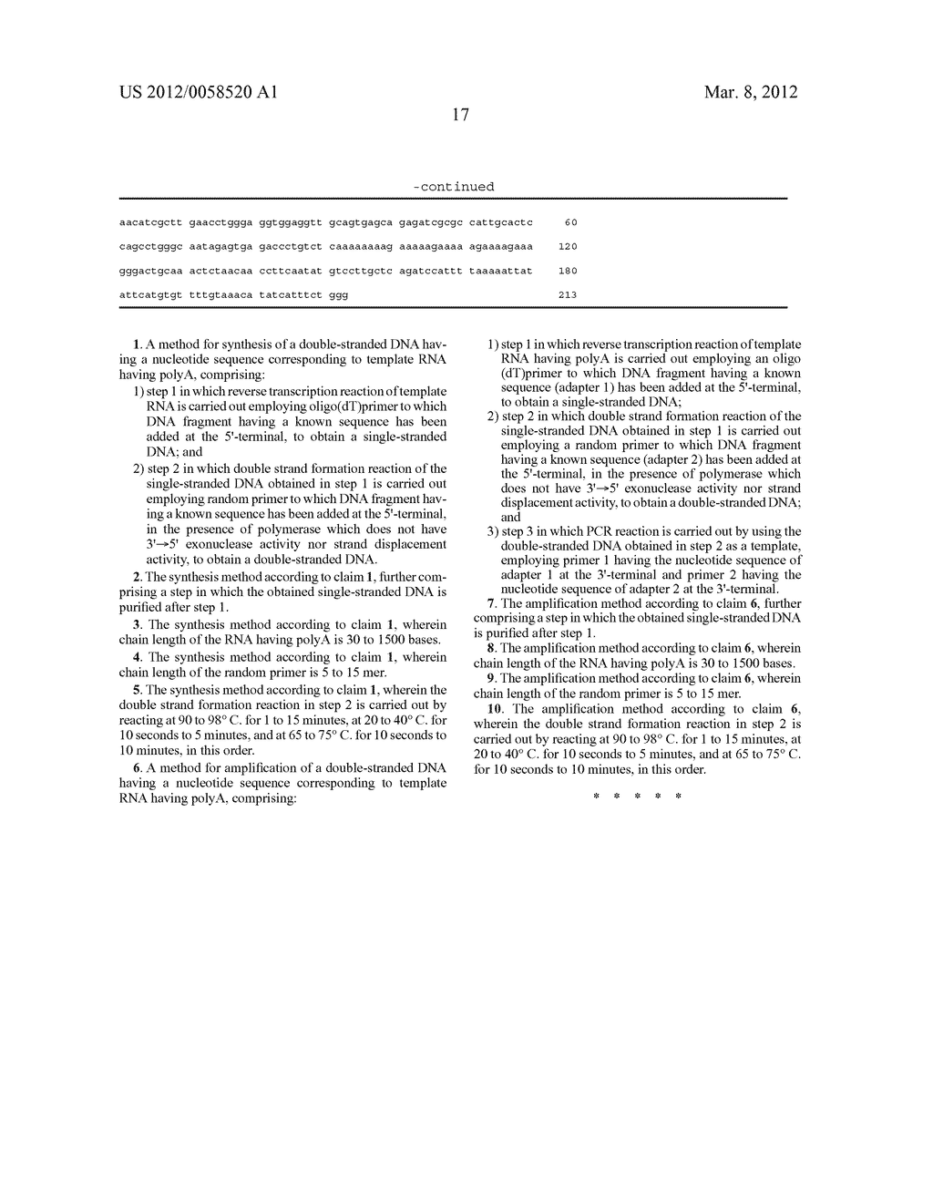 METHOD FOR SYNTHESIS OF DOUBLE-STRANDED DNA CORRESPONDING TO RNA, AND     METHOD FOR AMPLIFICATION OF THE DNA - diagram, schematic, and image 21