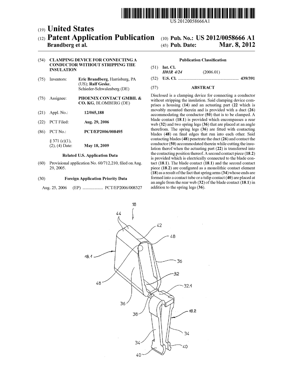 Clamping Device For Connecting A Conductor Without Stripping The     Insulation - diagram, schematic, and image 01