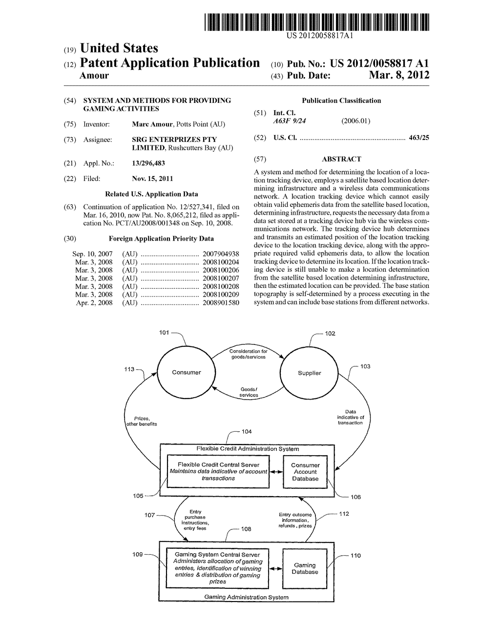 SYSTEM AND METHODS FOR PROVIDING GAMING ACTIVITIES - diagram, schematic, and image 01