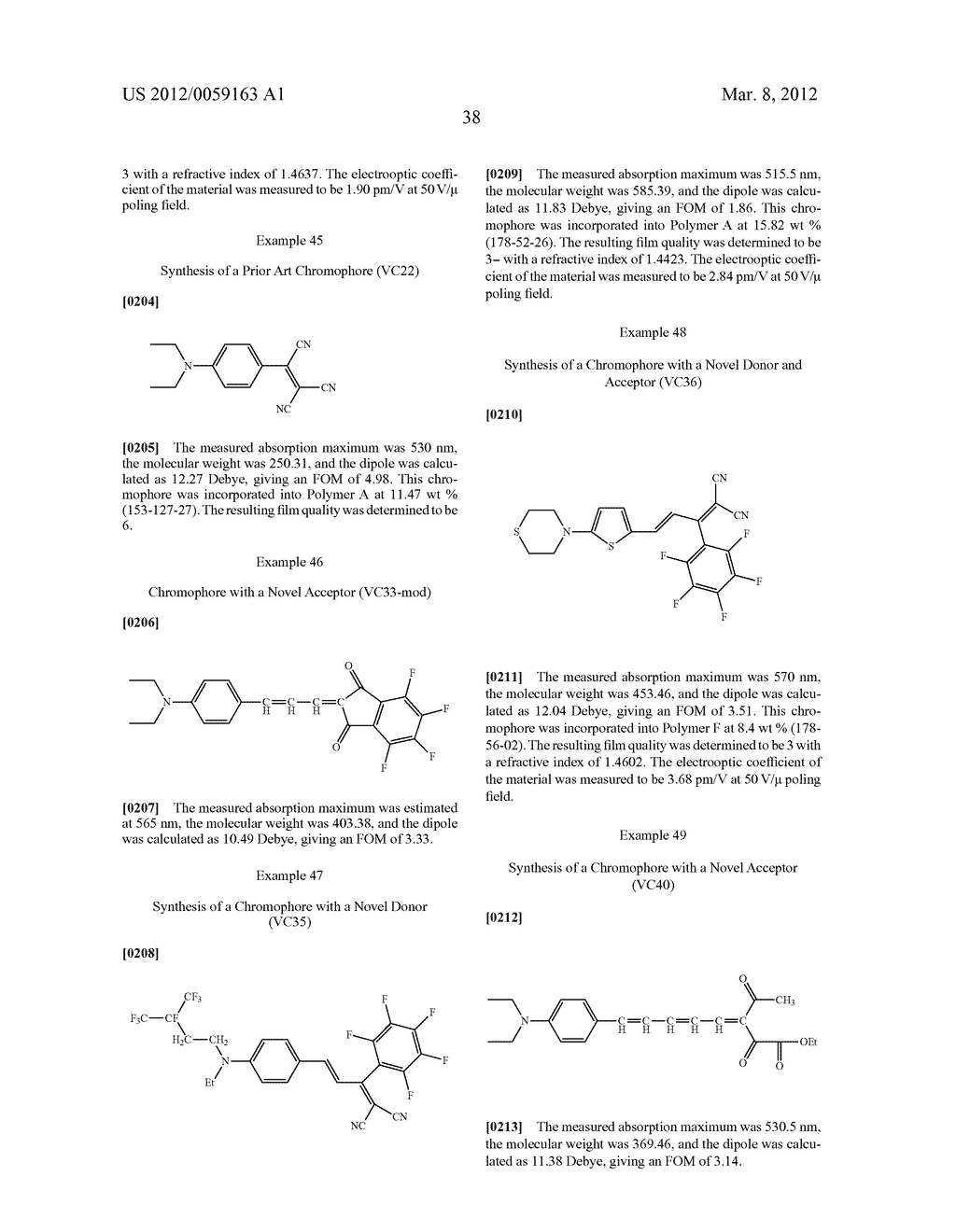 Non-linear opticaly active molecules, their synthesis, and use - diagram, schematic, and image 40