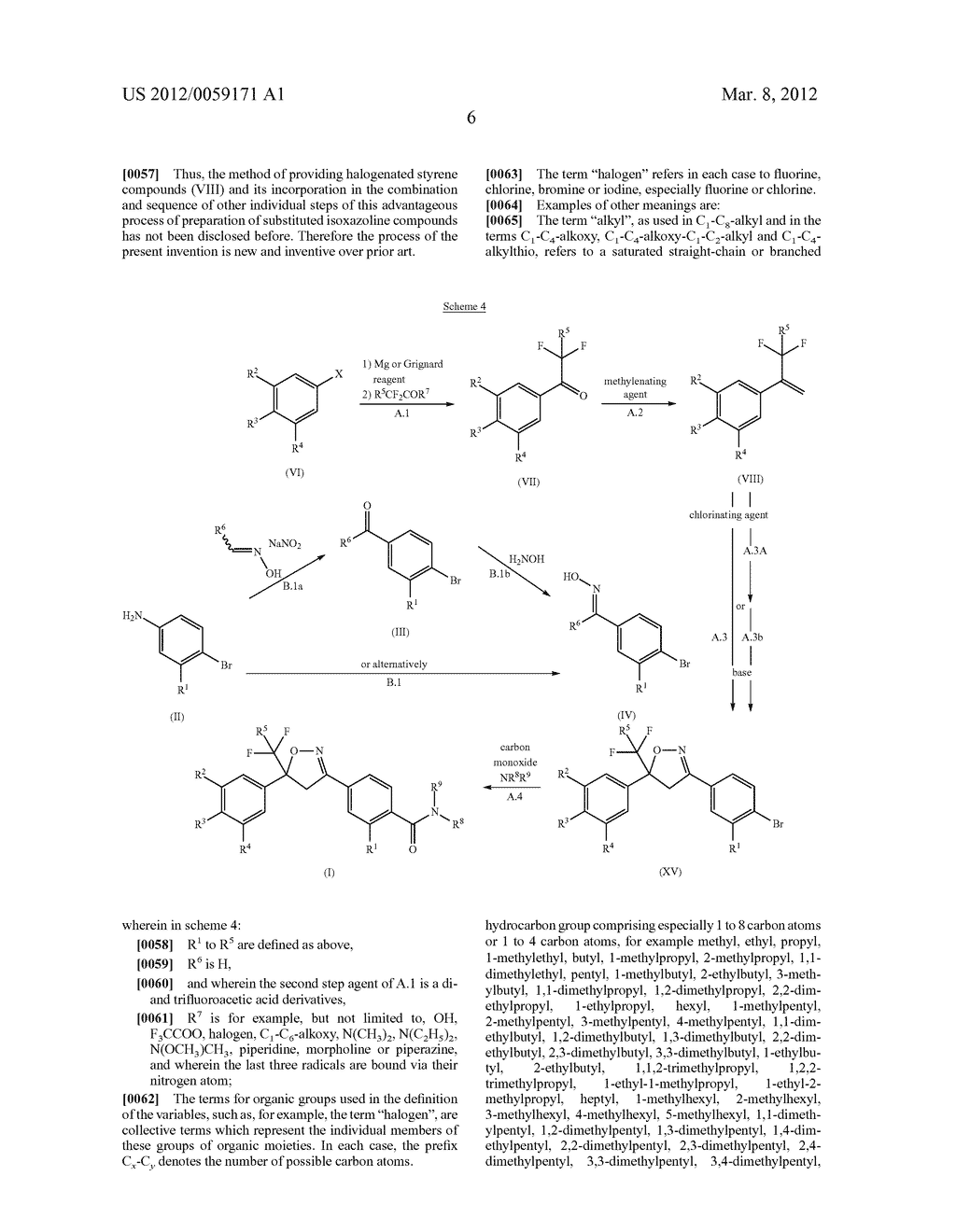 Process for Preparing Substituted Isoxazoline Compounds and Their     Precursors - diagram, schematic, and image 07