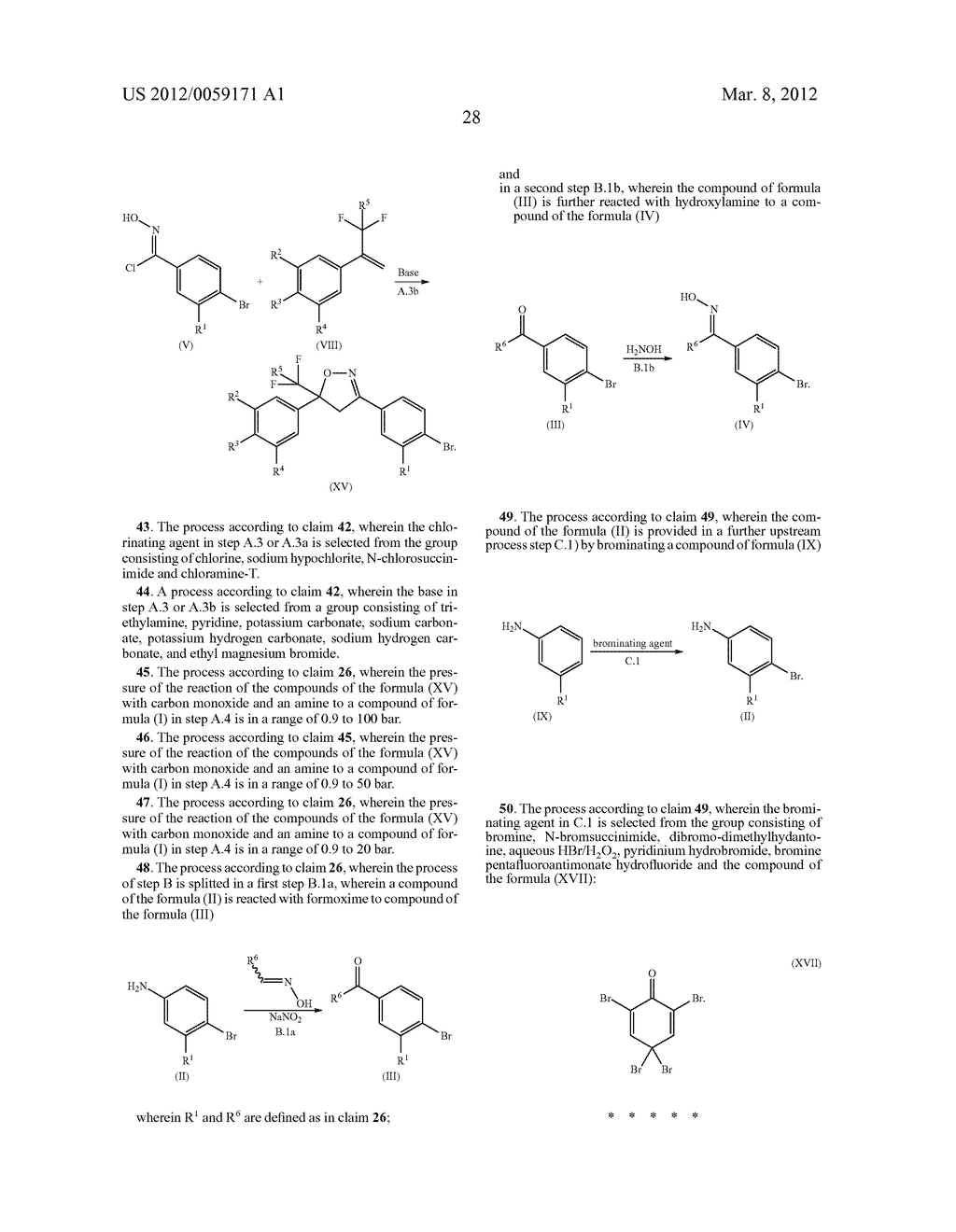 Process for Preparing Substituted Isoxazoline Compounds and Their     Precursors - diagram, schematic, and image 29