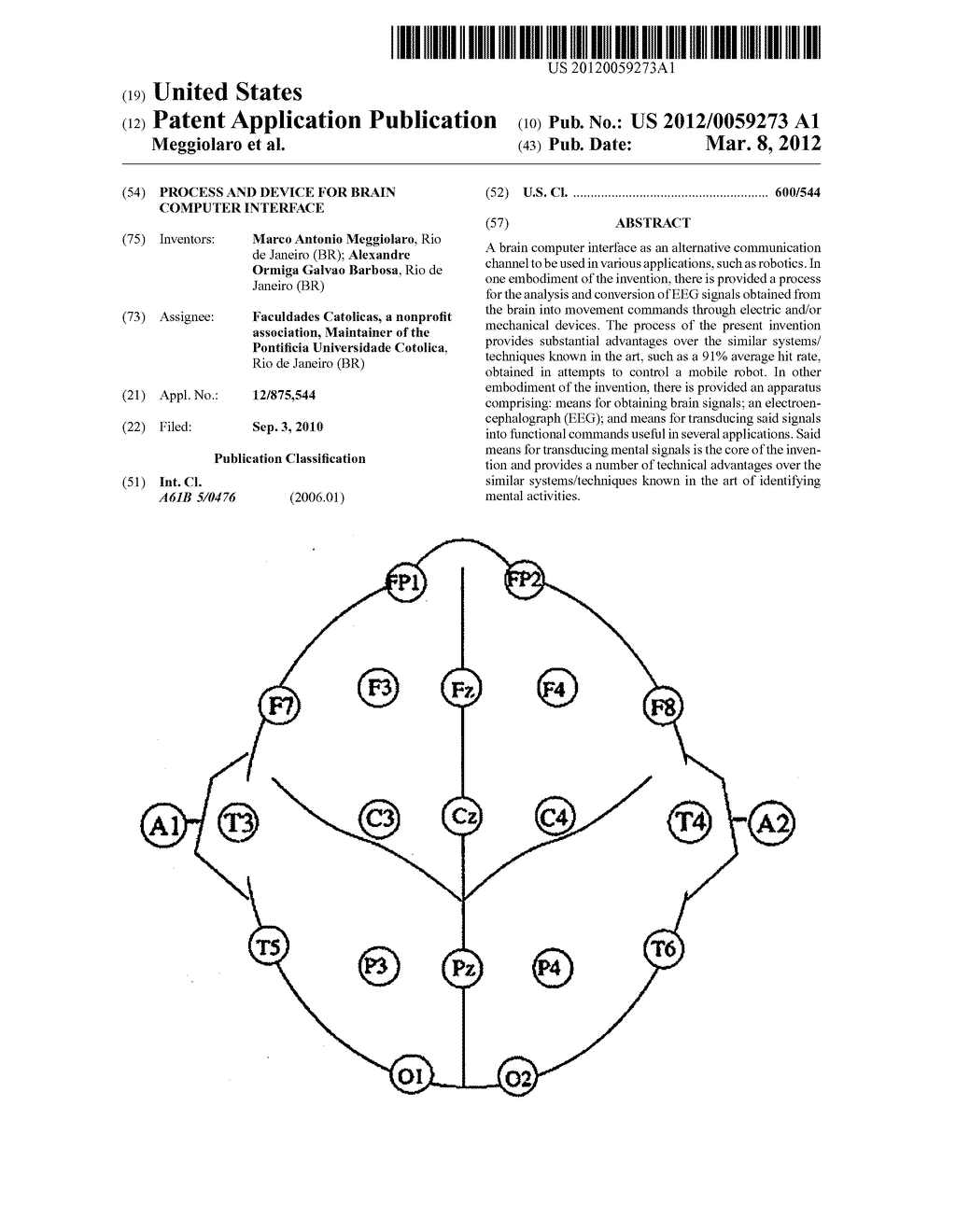 PROCESS AND DEVICE FOR BRAIN COMPUTER INTERFACE - diagram, schematic, and image 01