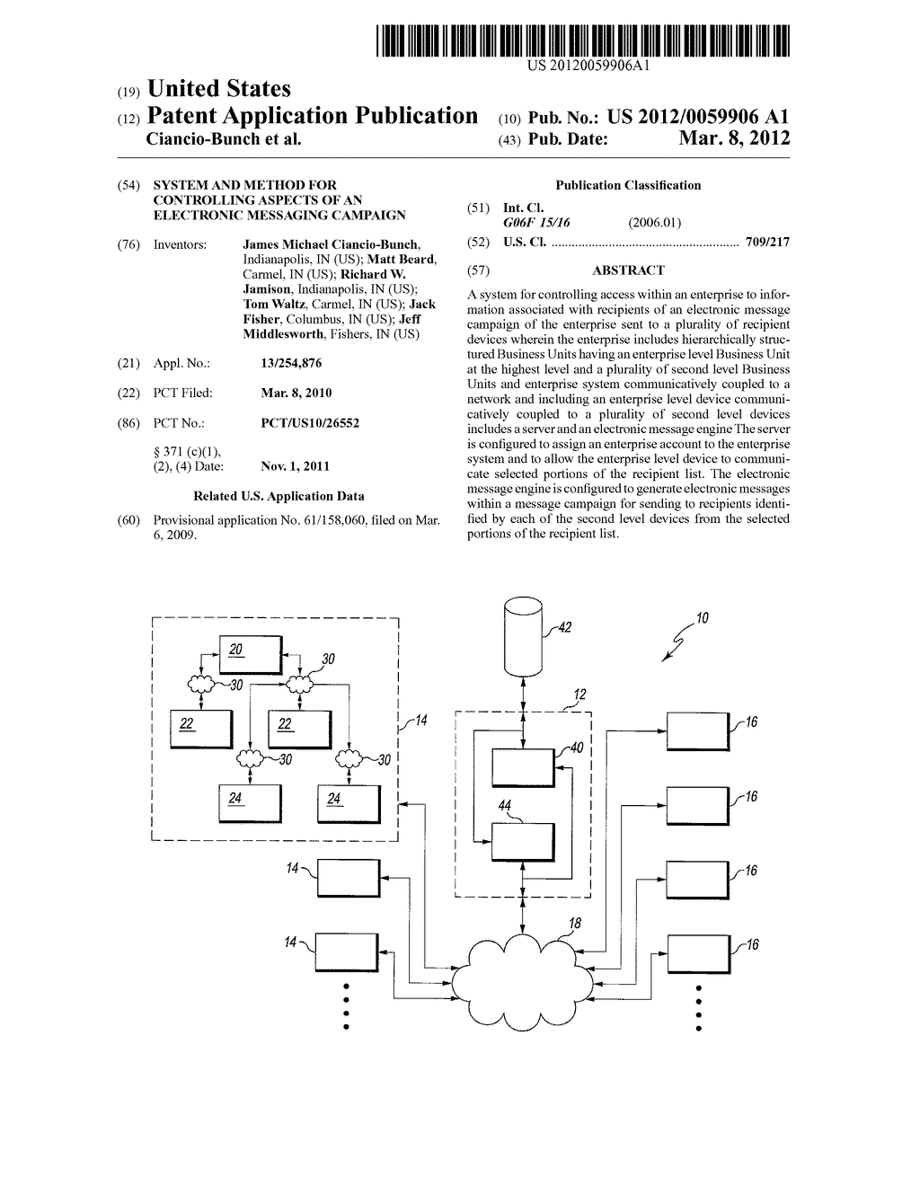 SYSTEM AND METHOD FOR CONTROLLING ASPECTS OF AN ELECTRONIC MESSAGING     CAMPAIGN - diagram, schematic, and image 01