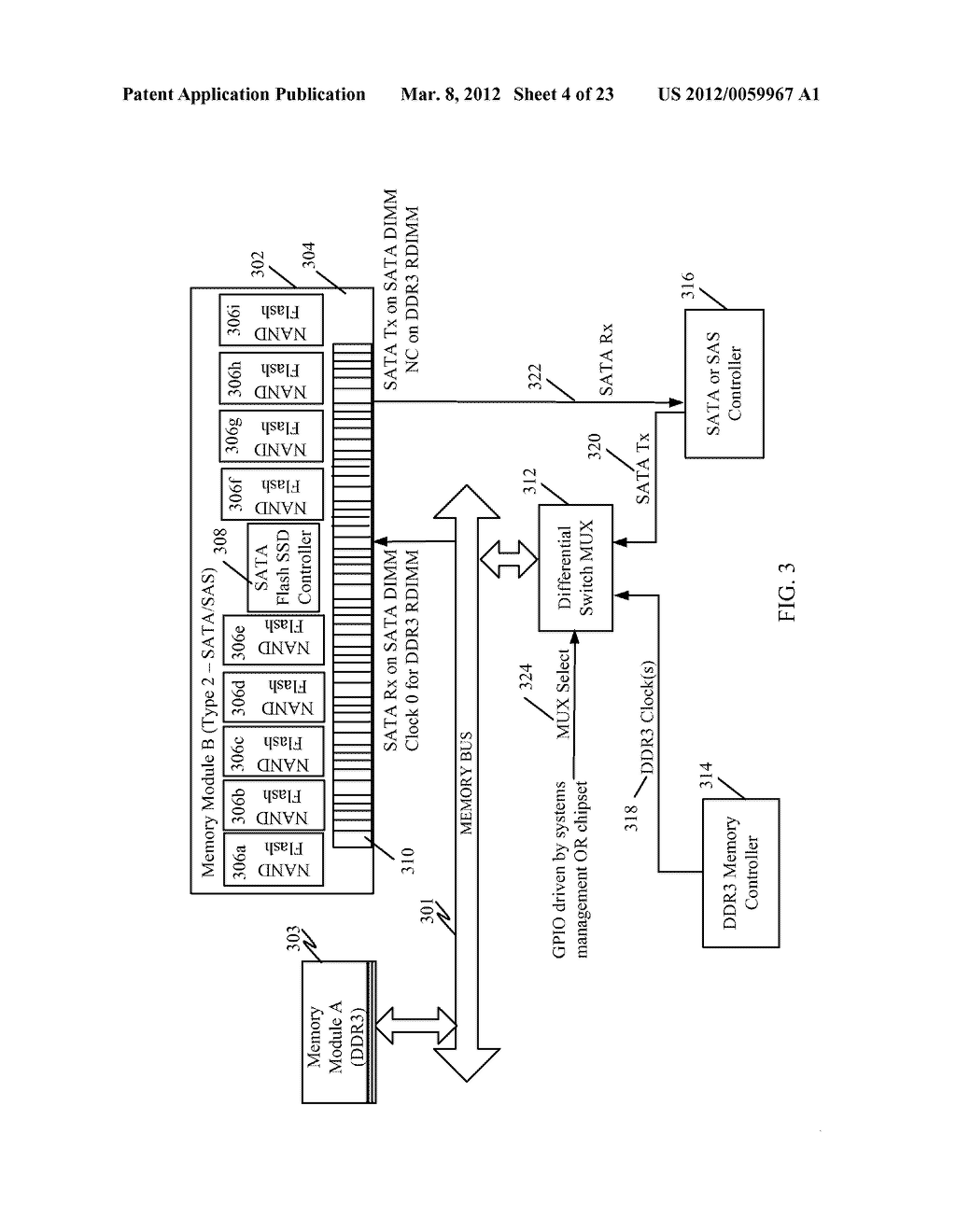 MEMORY BUS ARCHITECTURE FOR CONCURRENTLY SUPPORTING VOLATILE AND     NON-VOLATILE MEMORY MODULES - diagram, schematic, and image 05