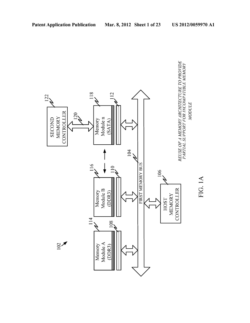 MEMORY CONTROLLER SUPPORTING CONCURRENT VOLATILE AND NONVOLATILE MEMORY     MODULES IN A MEMORY BUS ARCHITECTURE - diagram, schematic, and image 02