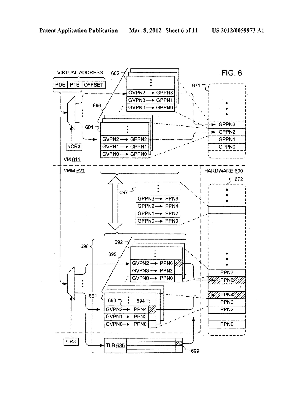 HARDWARE ASSISTANCE FOR SHADOW PAGE TABLE COHERENCE WITH GUEST PAGE     MAPPINGS - diagram, schematic, and image 07