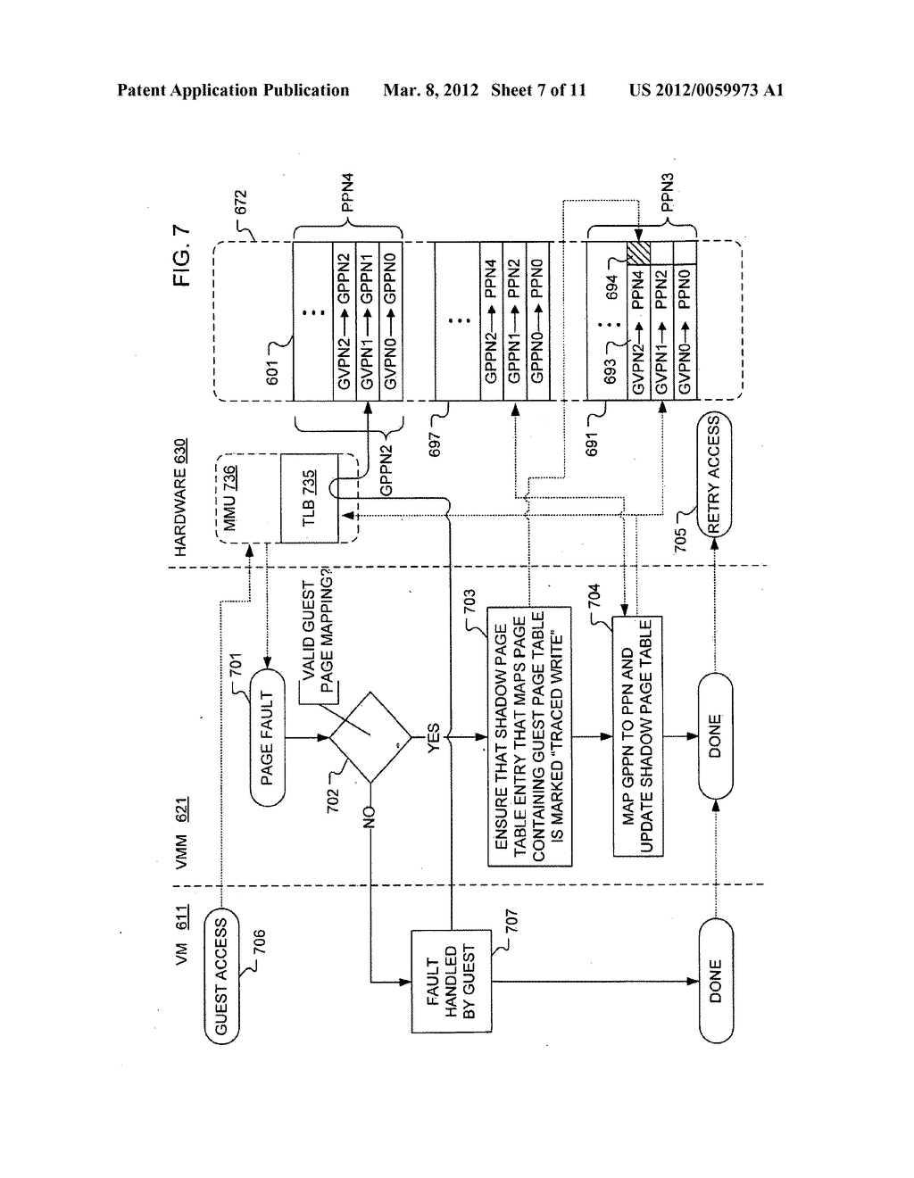 HARDWARE ASSISTANCE FOR SHADOW PAGE TABLE COHERENCE WITH GUEST PAGE     MAPPINGS - diagram, schematic, and image 08