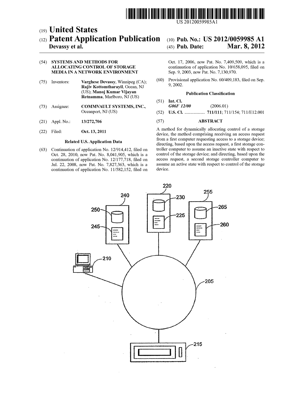SYSTEMS AND METHODS FOR ALLOCATING CONTROL OF STORAGE MEDIA IN A NETWORK     ENVIRONMENT - diagram, schematic, and image 01