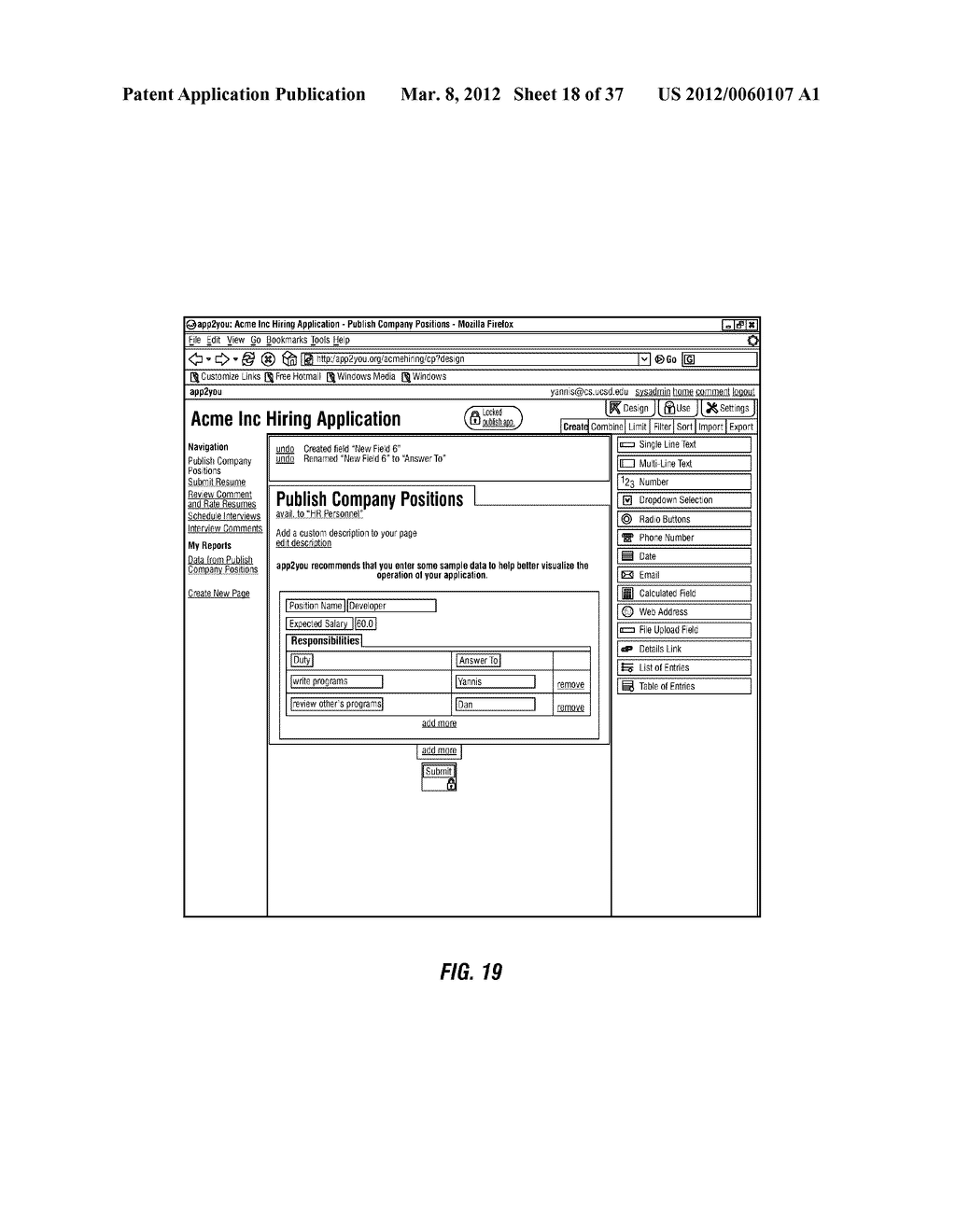 WEB-PAGE-BASED SYSTEM FOR DESIGNING DATABASE DRIVEN WEB APPLICATIONS - diagram, schematic, and image 19