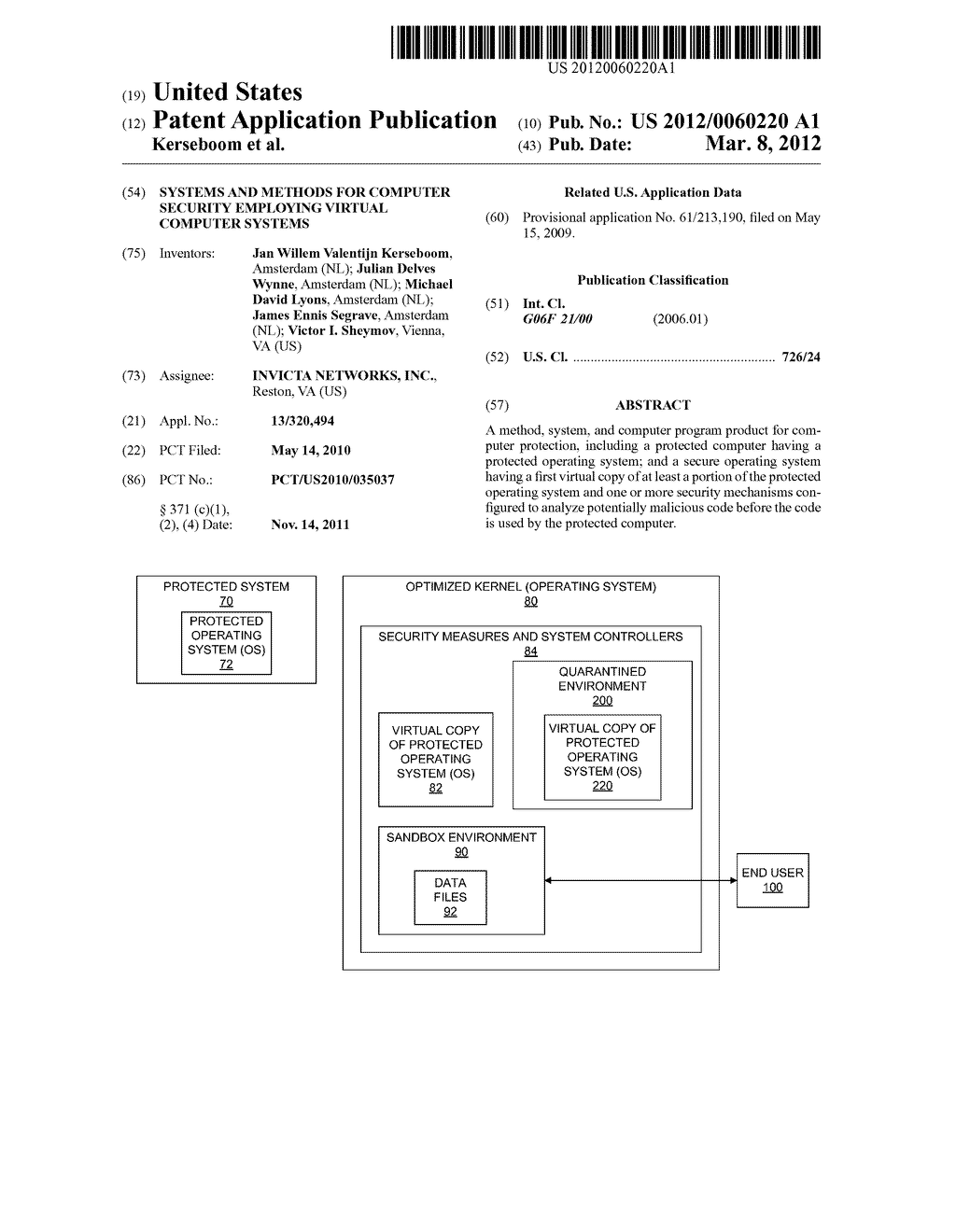 SYSTEMS AND METHODS FOR COMPUTER SECURITY EMPLOYING VIRTUAL COMPUTER     SYSTEMS - diagram, schematic, and image 01