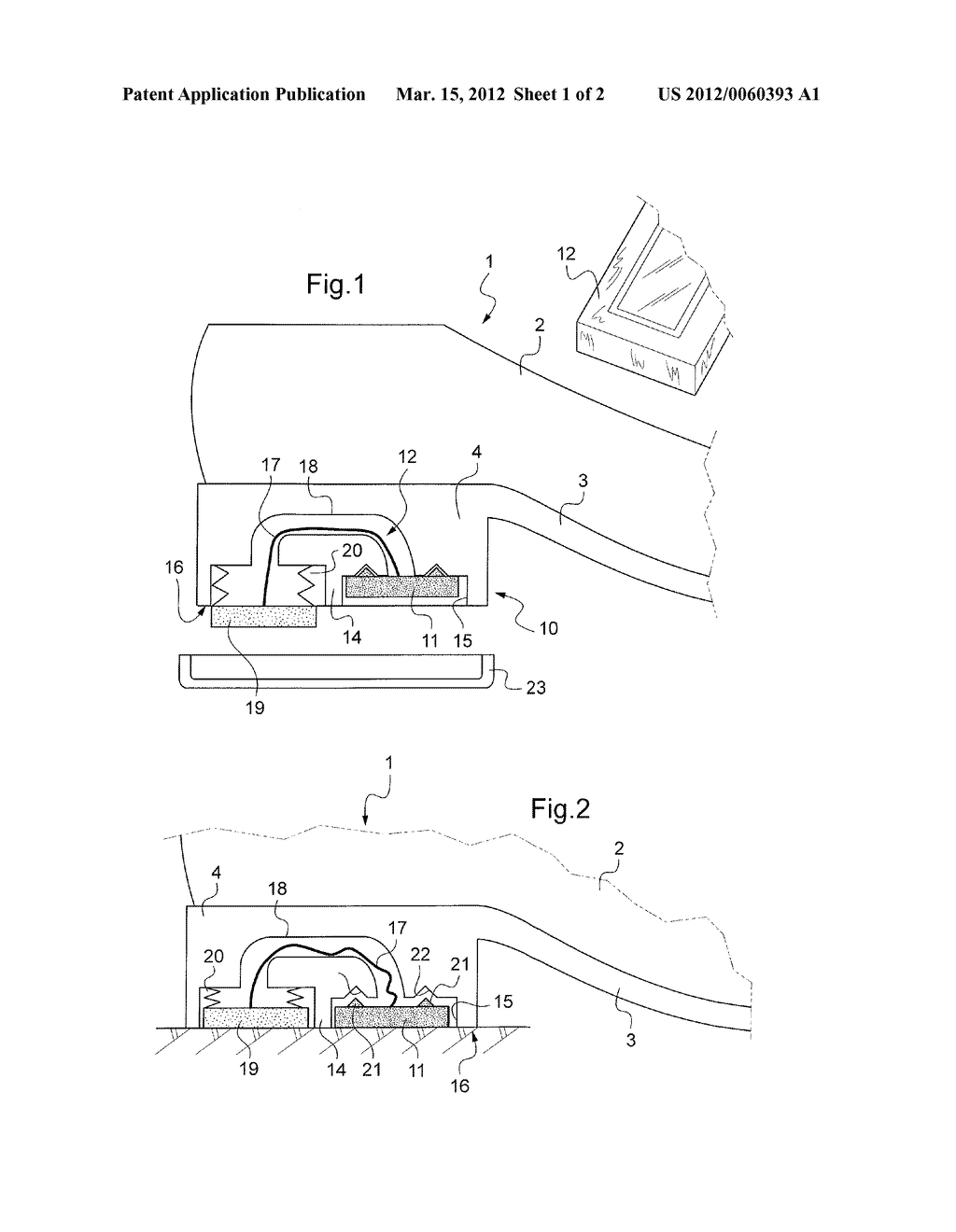 INERTIAL TRACKING DEVICE, SHOE AND PERSONAL APPARATUS PROVIDED WITH SUCH A     DEVICE - diagram, schematic, and image 02
