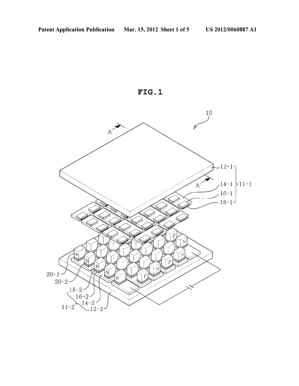 ASYMMETRIC THERMOELECTRIC MODULE AND METHOD OF MANUFACTURING THE SAME - diagram, schematic, and image 02