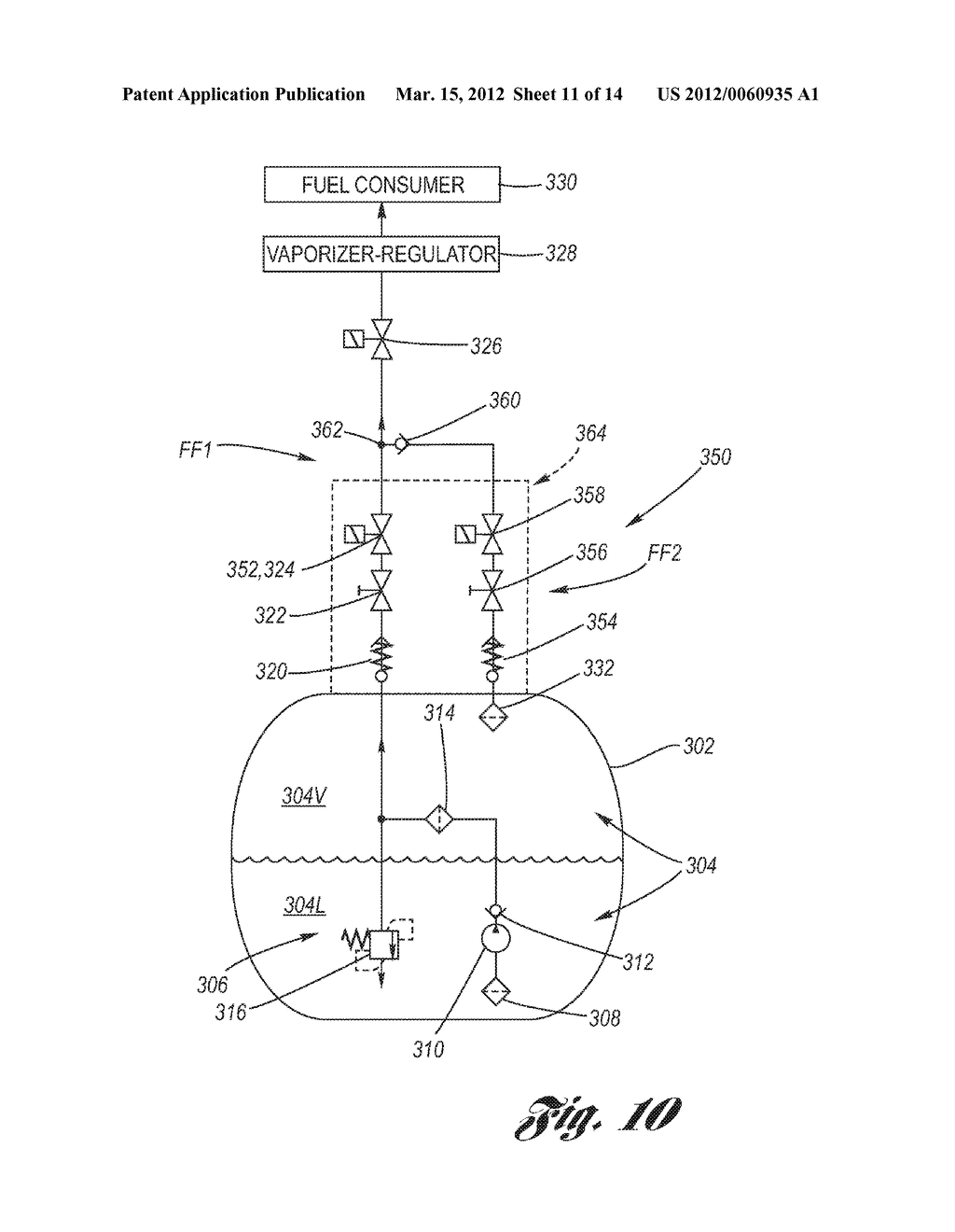 Fuel Tank Temperature and Pressure Management Via Selective Extraction of     Liquid Fuel and Fuel Vapor - diagram, schematic, and image 12