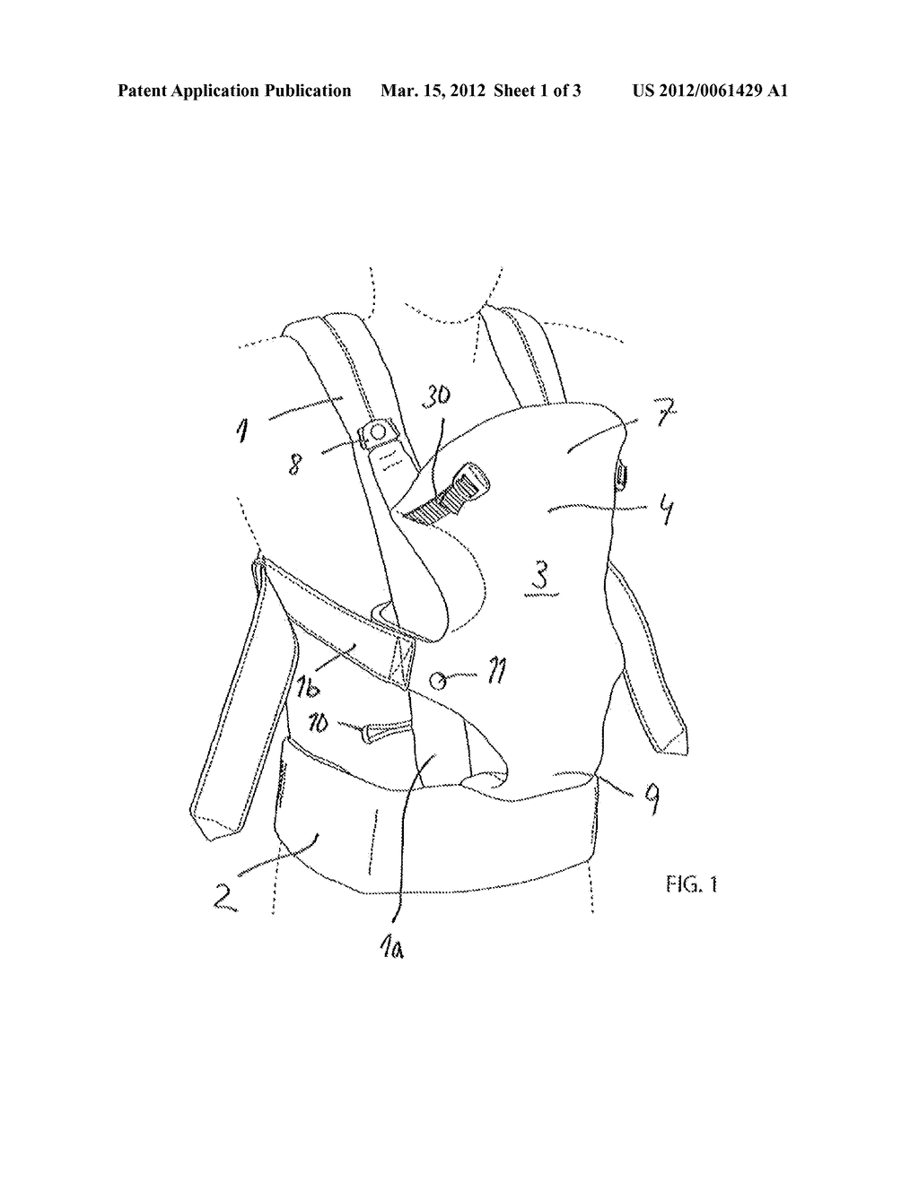 BABY CARRIER HAVING MEANS FOR FACILITATING THE LIFTING OF A CHILD INTO AND     OUT OF THE SAME - diagram, schematic, and image 02