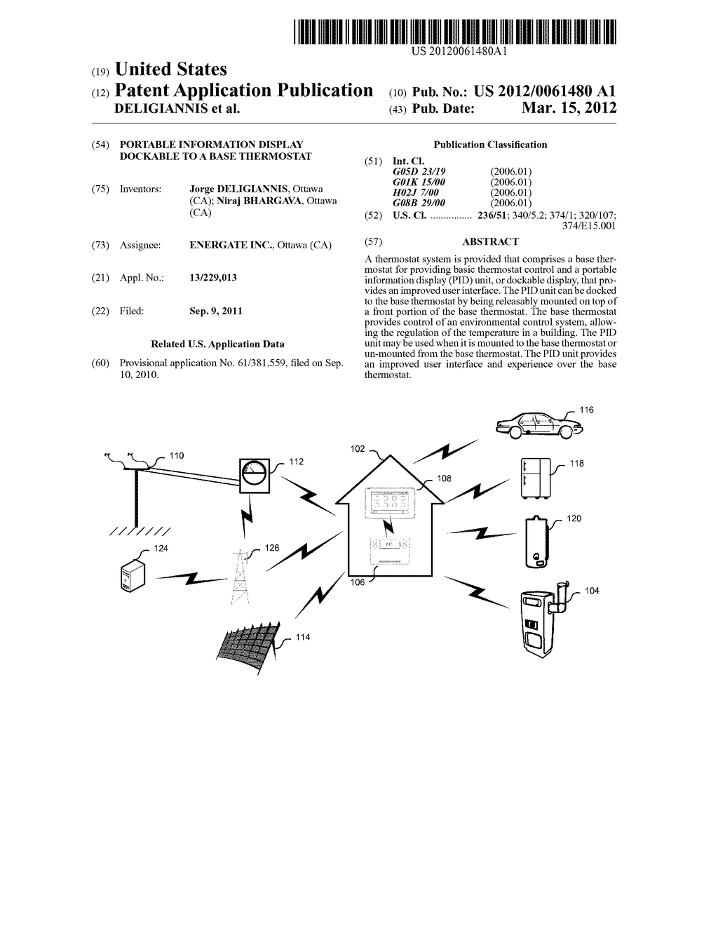 PORTABLE INFORMATION DISPLAY DOCKABLE TO A BASE THERMOSTAT - diagram, schematic, and image 01