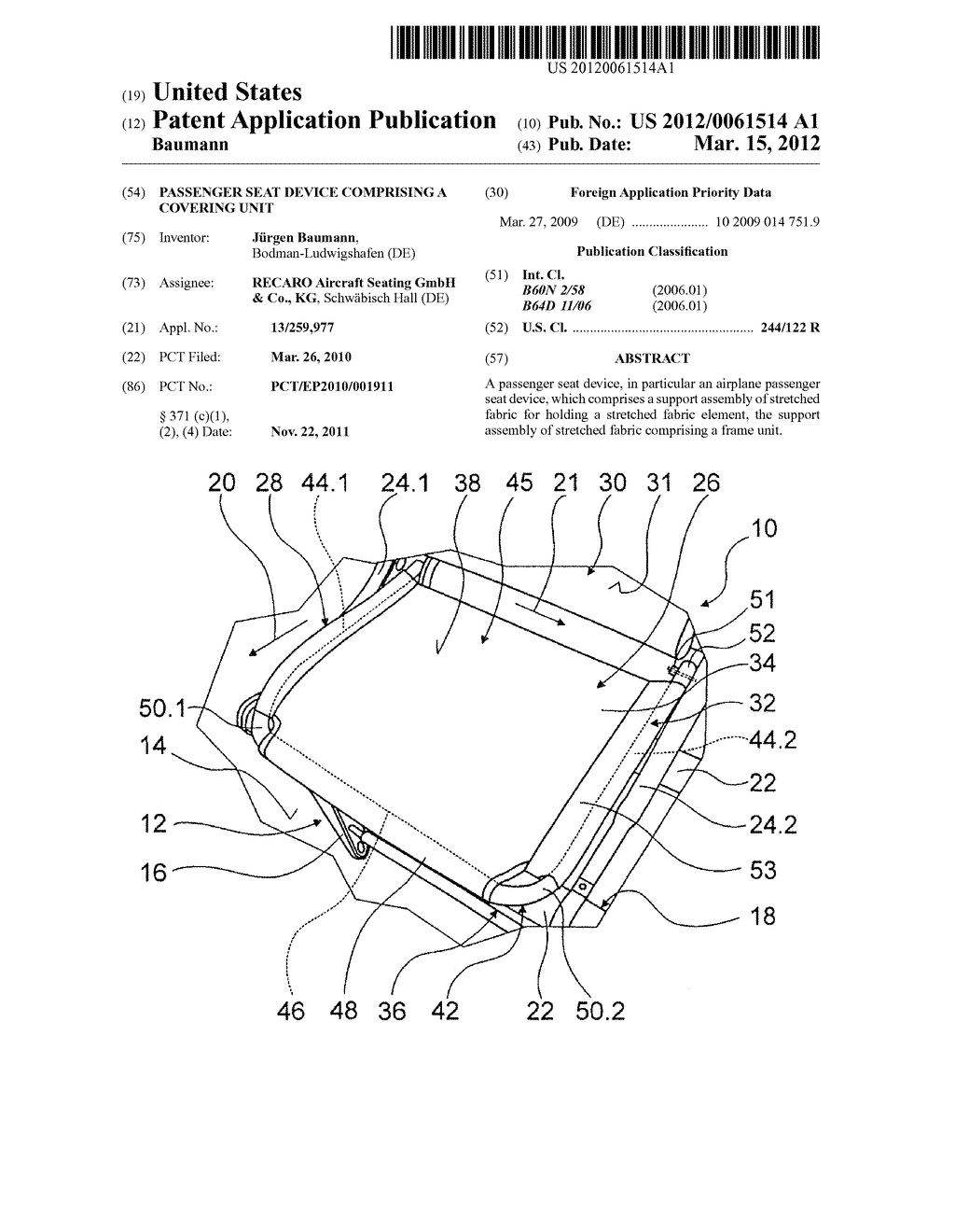 PASSENGER SEAT DEVICE COMPRISING A COVERING UNIT - diagram, schematic, and image 01