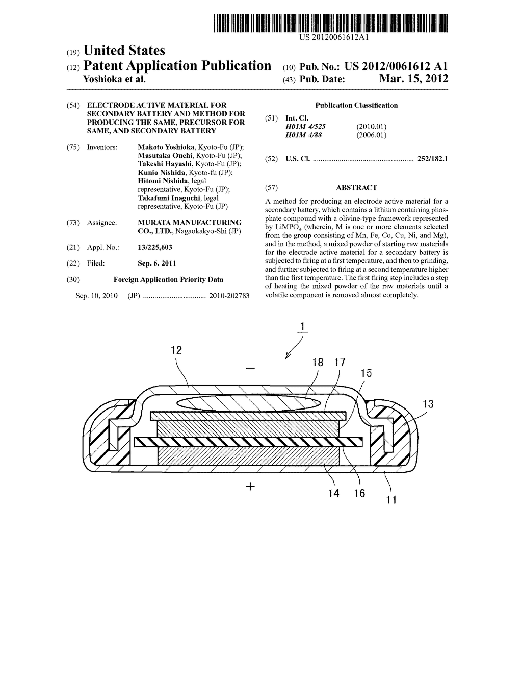 Electrode Active Material for Secondary Battery and Method for Producing     the Same, Precursor for Same, and Secondary Battery - diagram, schematic, and image 01