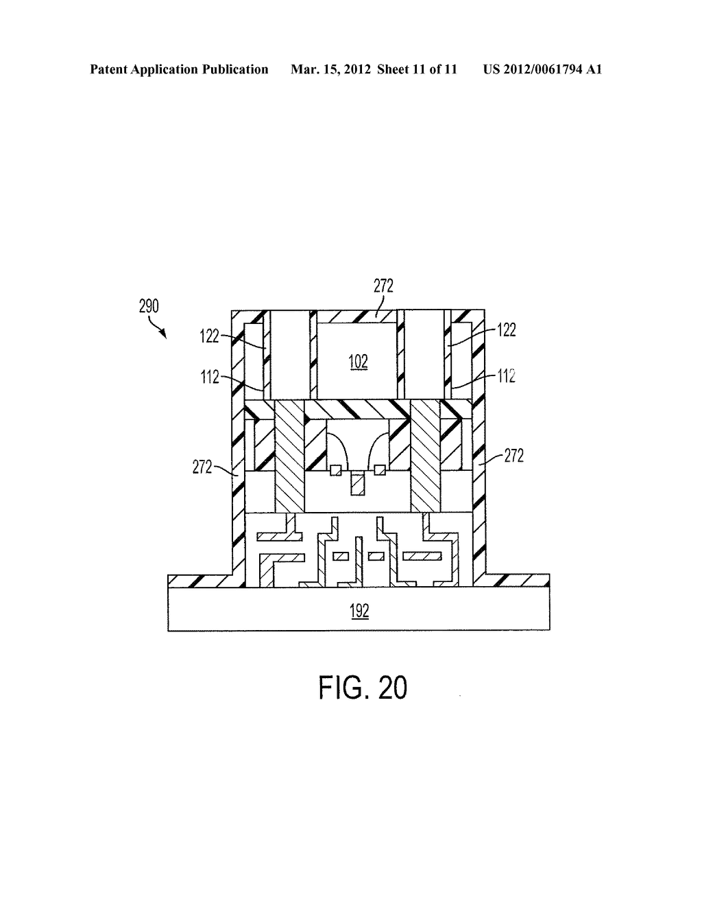 METHODS OF FORMING THROUGH WAFER INTERCONNECTS IN SEMICONDUCTOR STRUCTURES     USING SACRIFICIAL MATERIAL, AND SEMICONDUCTOR STRUCTURES FORMED BY SUCH     METHODS - diagram, schematic, and image 12