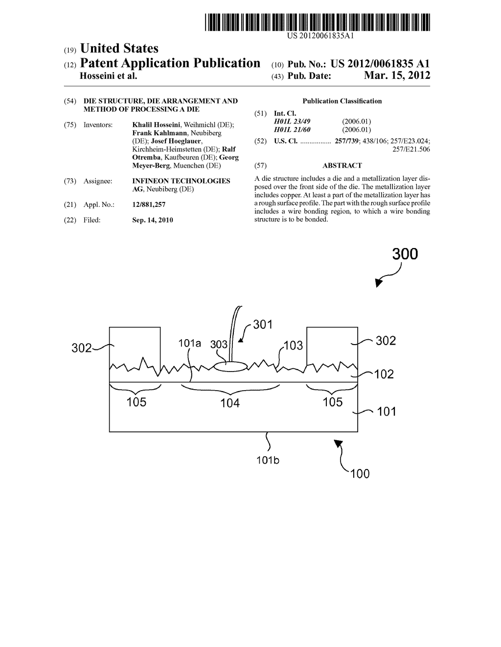 DIE STRUCTURE, DIE ARRANGEMENT AND METHOD OF PROCESSING A DIE - diagram, schematic, and image 01