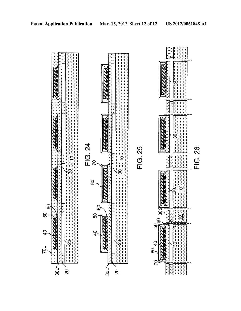 CHIP ASSEMBLY WITH A CORELESS SUBSTRATE EMPLOYING A PATTERNED ADHESIVE     LAYER - diagram, schematic, and image 13