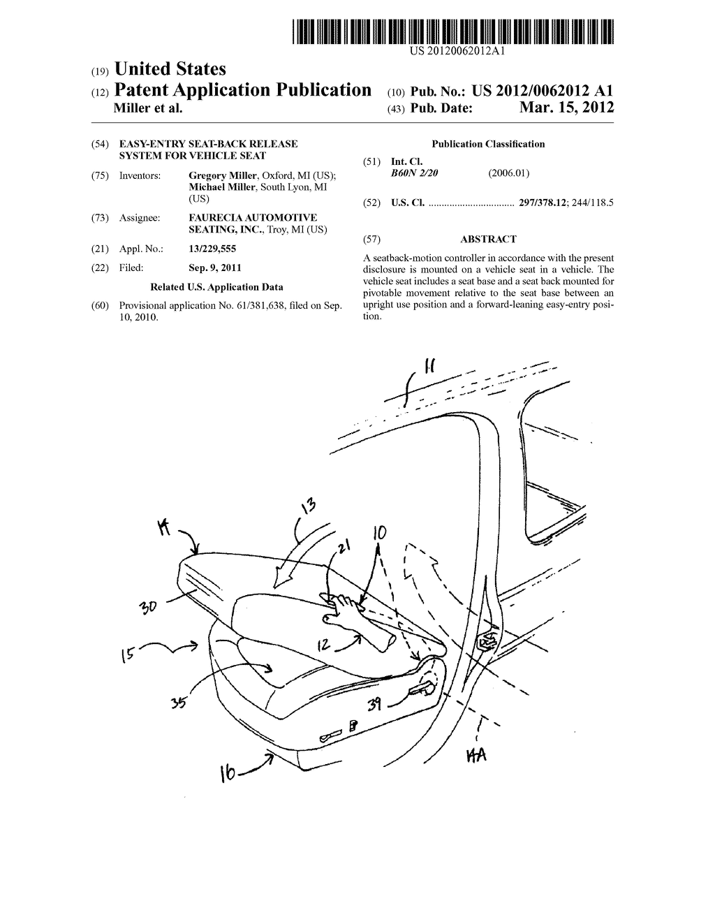 EASY-ENTRY SEAT-BACK RELEASE SYSTEM FOR VEHICLE SEAT - diagram, schematic, and image 01