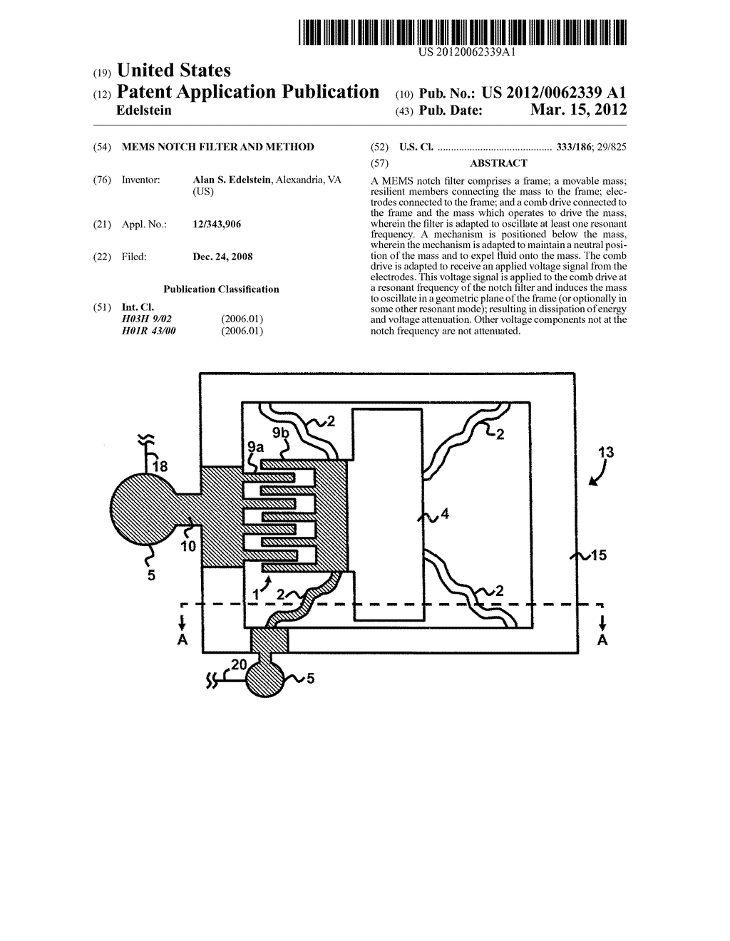 MEMS NOTCH FILTER AND METHOD - diagram, schematic, and image 01