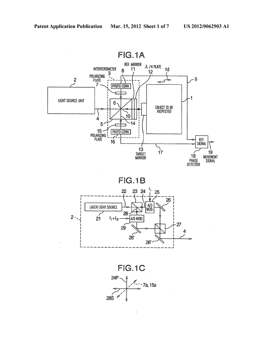 METHOD AND APPARATUS FOR MEASURING DISPLACEMENT OF A SAMPLE TO BE     INSPECTED USING AN INTERFERENCE LIGHT - diagram, schematic, and image 02