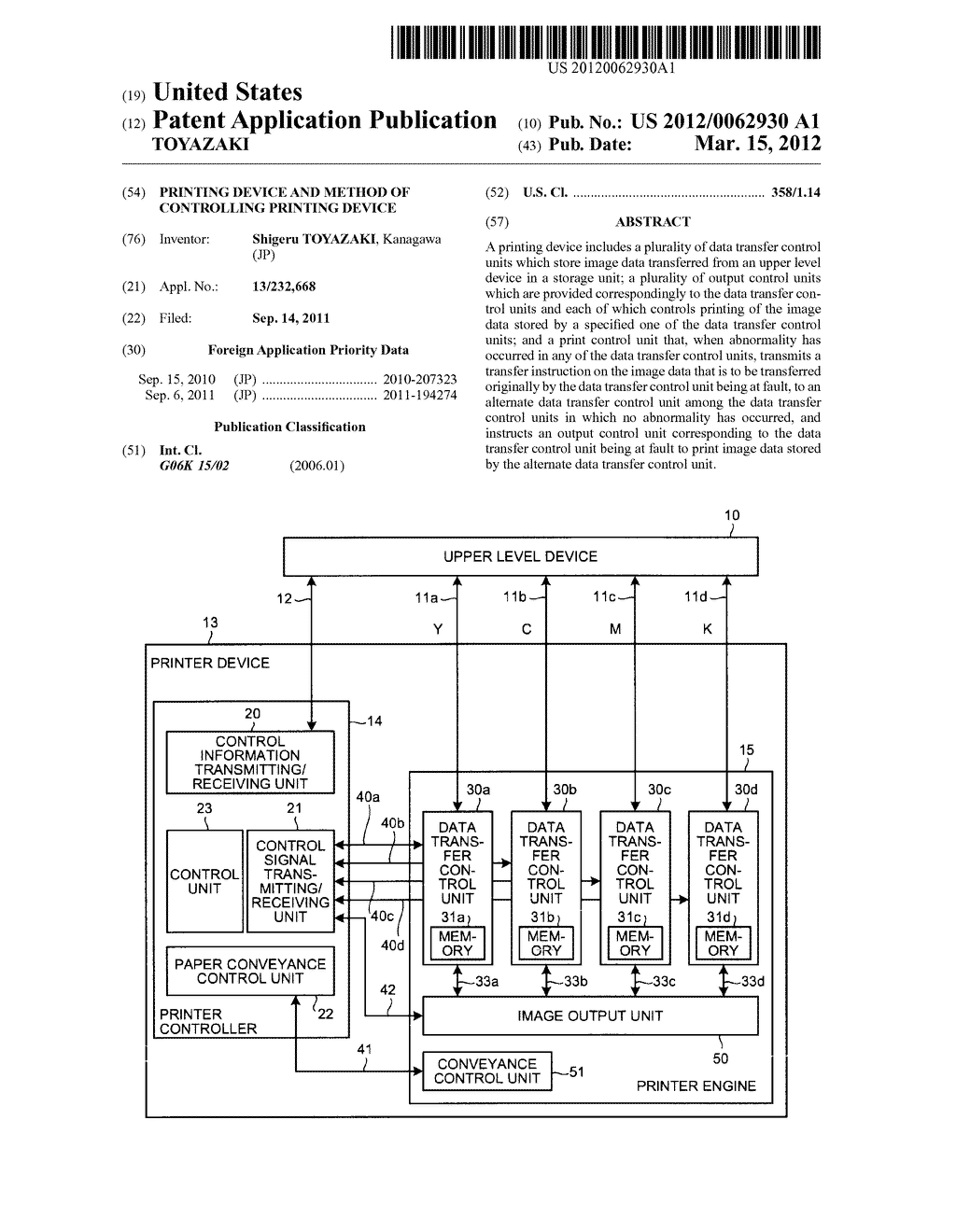 PRINTING DEVICE AND METHOD OF CONTROLLING PRINTING DEVICE - diagram, schematic, and image 01