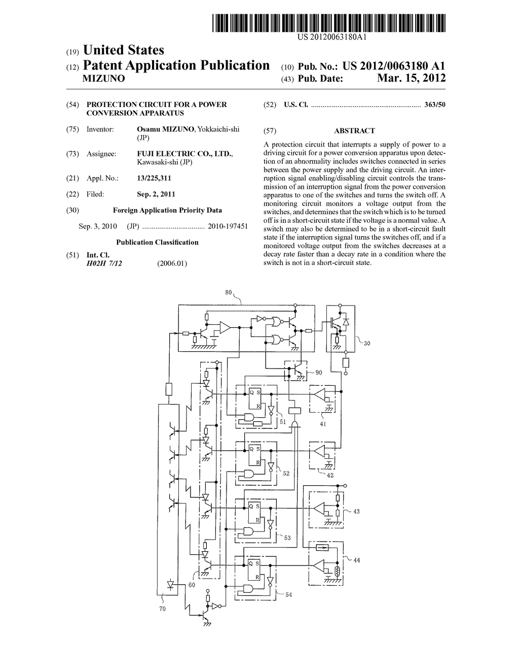 Protection Circuit for a Power Conversion Apparatus - diagram, schematic, and image 01