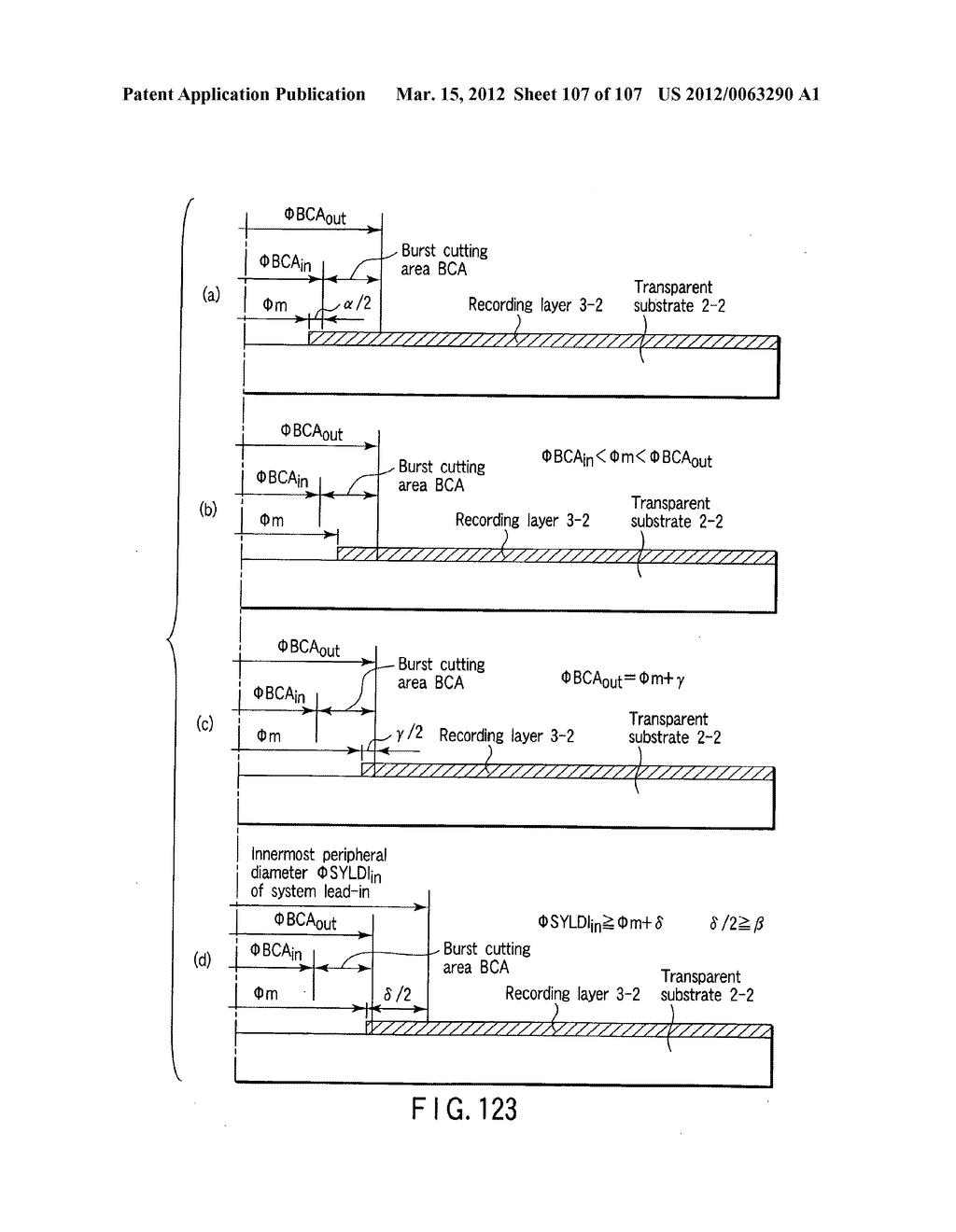 Write-once type information storage medium (disk structure of recording     type information storage medium having structure in which recording layer     formed on transparent susbstrate is defined as inside), and information     reproducing method or information recording method as well as storage     medium manufacturing - diagram, schematic, and image 108