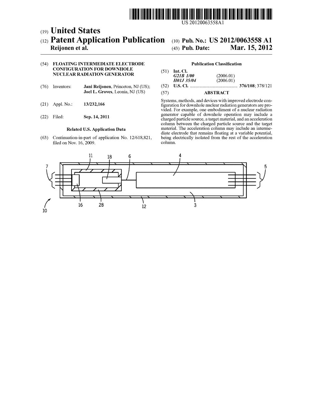 Floating Intermediate Electrode Configuration for Downhole Nuclear     Radiation Generator - diagram, schematic, and image 01