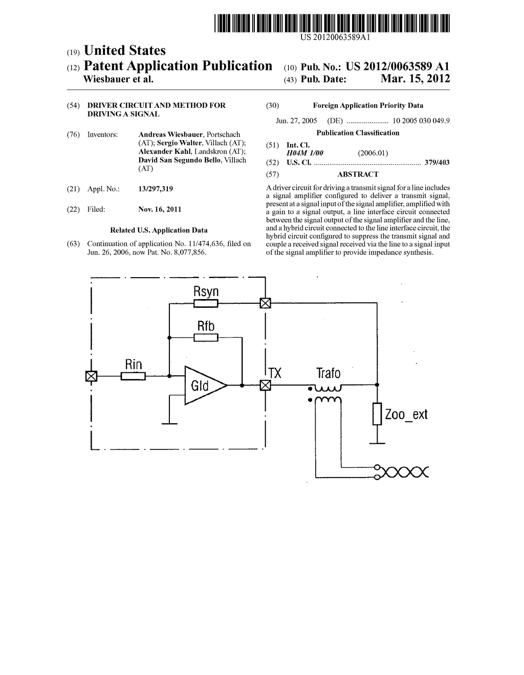 Driver Circuit and Method for Driving a Signal - diagram, schematic, and image 01