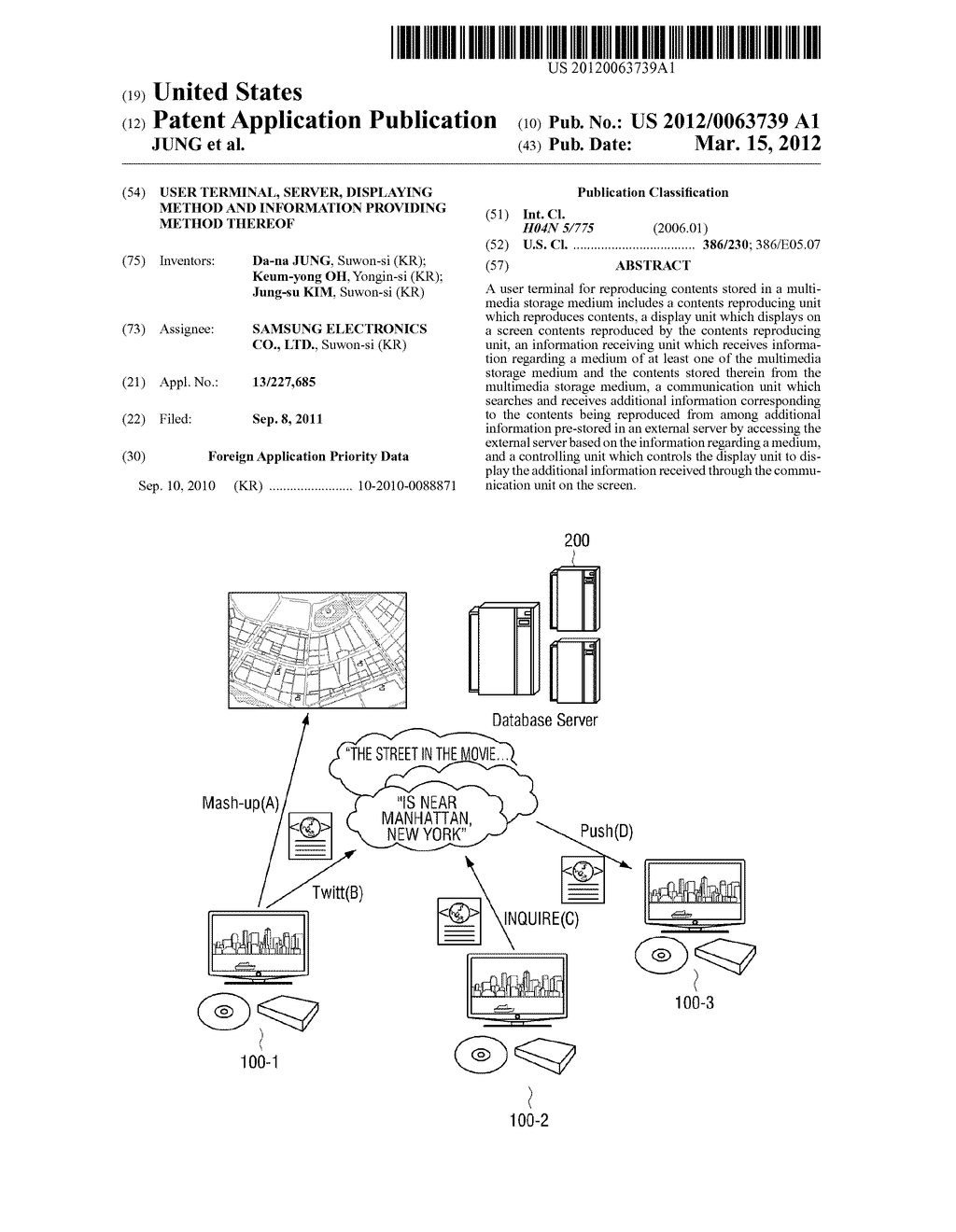 USER TERMINAL, SERVER, DISPLAYING METHOD AND INFORMATION PROVIDING METHOD     THEREOF - diagram, schematic, and image 01